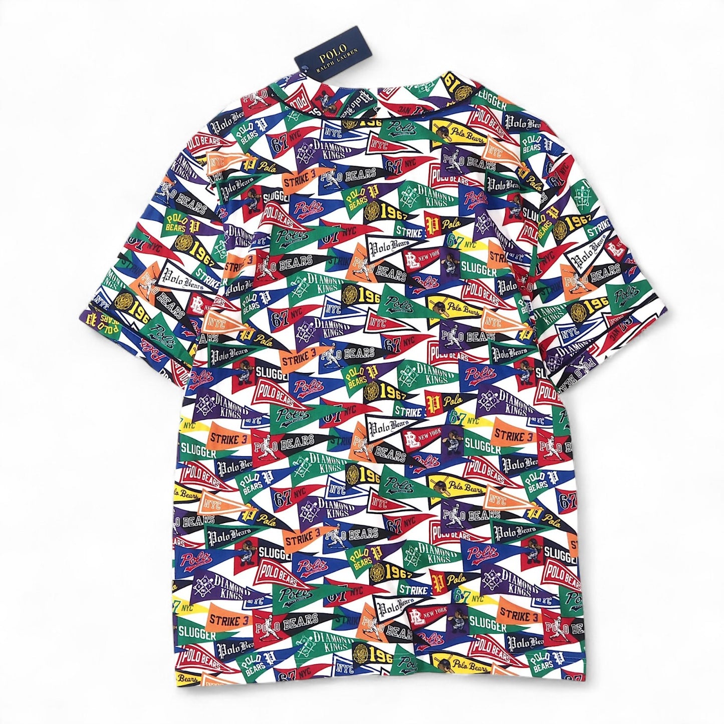 未使用 ポロ ラルフローレン POLO RALPH LAUREN ベースボールシャツ 総柄 M マルチカラー メンズ 正規品 5-DG088