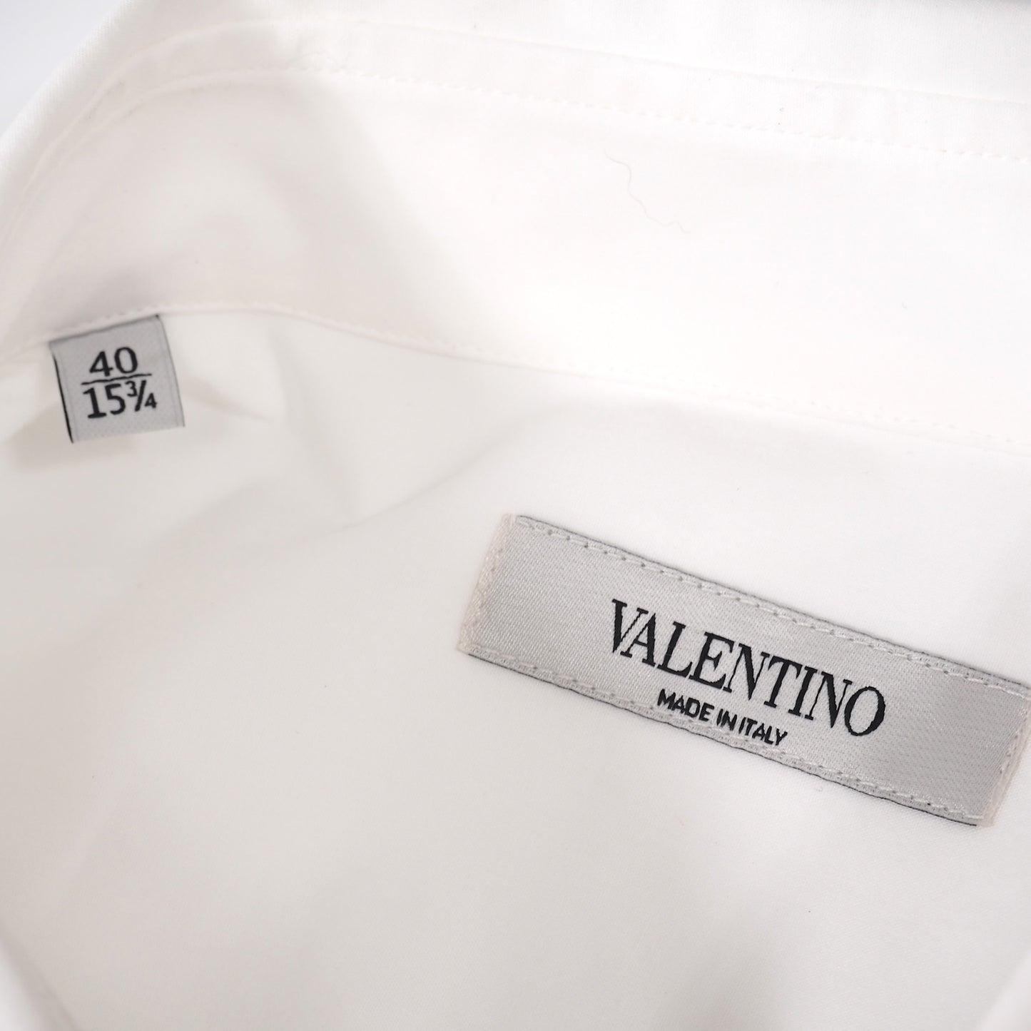 良品 ヴァレンティノ VALENTINO コットン 21年製 ビッグロゴ 長袖 オーバーサイズ シャツ 40 L ホワイト メンズ 正規品 5-DG091