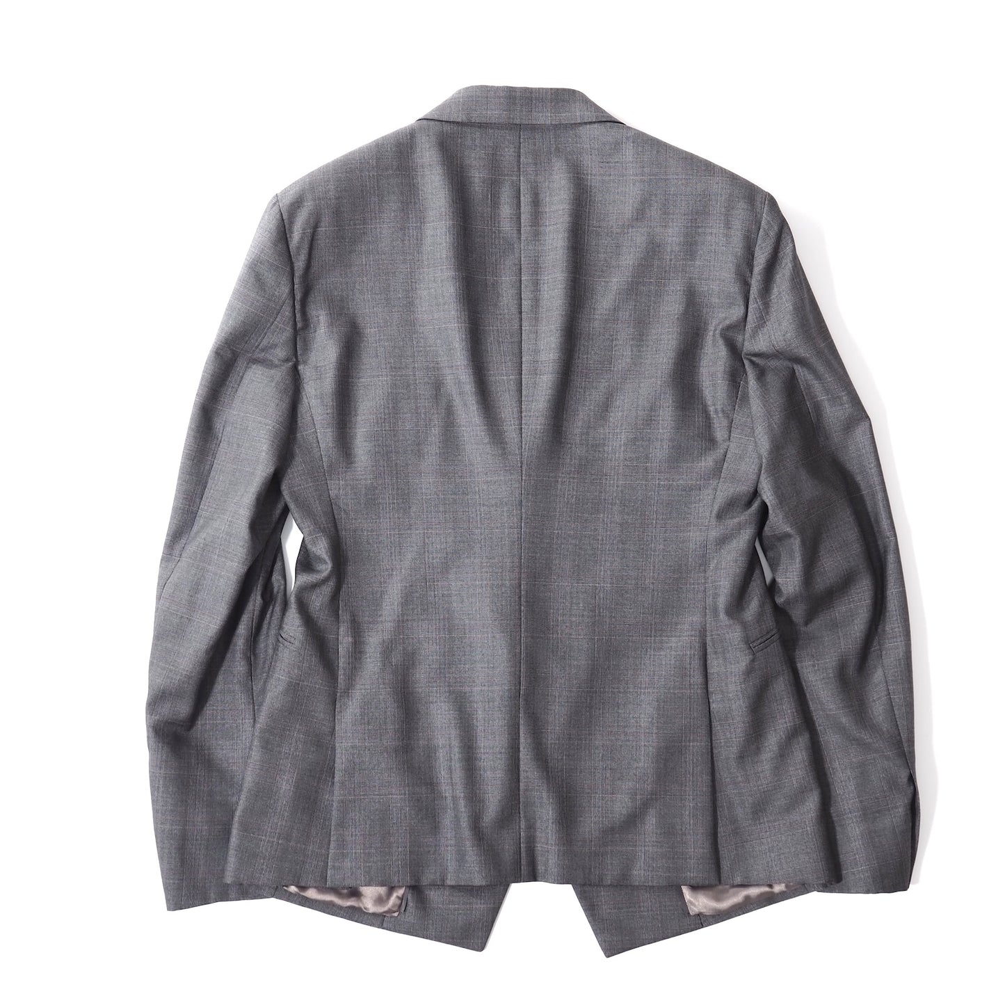 美品 ジョルジオアルマーニ GIORGIO ARMANI ウール シルク ダブル スーツ 50 グレー チェック メンズ 正規品 5-DI105
