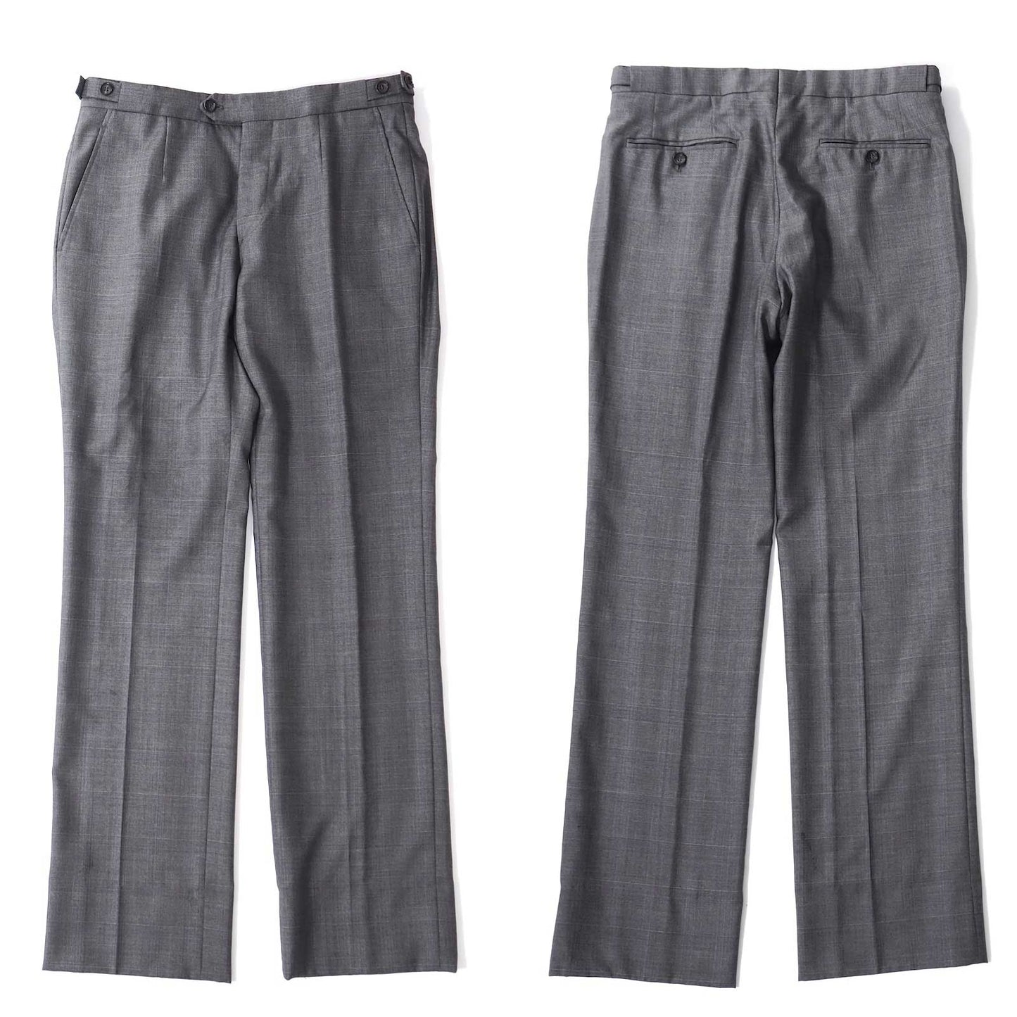 美品 ジョルジオアルマーニ GIORGIO ARMANI ウール シルク ダブル スーツ 50 グレー チェック メンズ 正規品 5-DI105