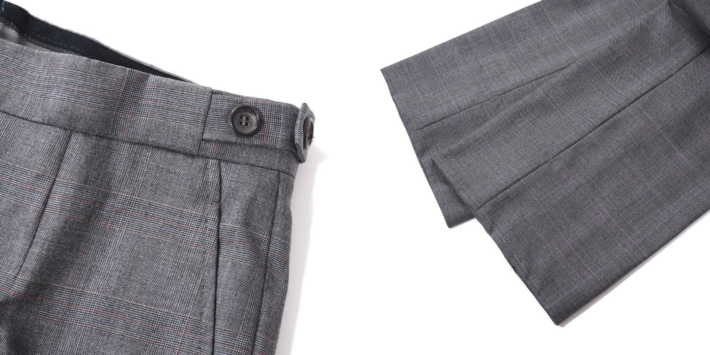 美品 ジョルジオアルマーニ GIORGIO ARMANI ウール シルク ダブル スーツ 50 グレー チェック メンズ 正規品 5-DI105