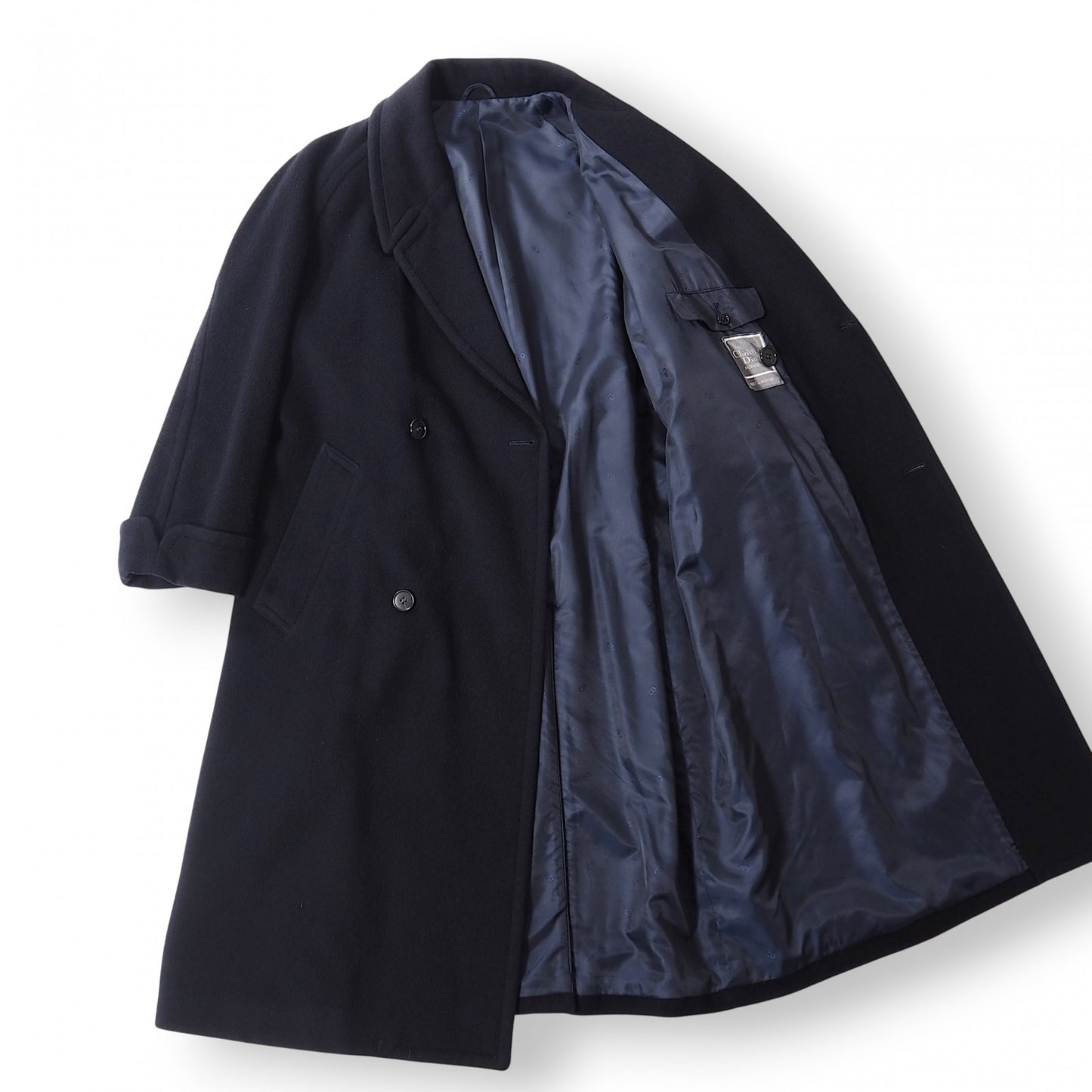 美品 クリスチャンディオール Christian Dior MONSIEUR ヴィンテージ ダブルブレスト アルパカ コート S メンズ 5-DI113