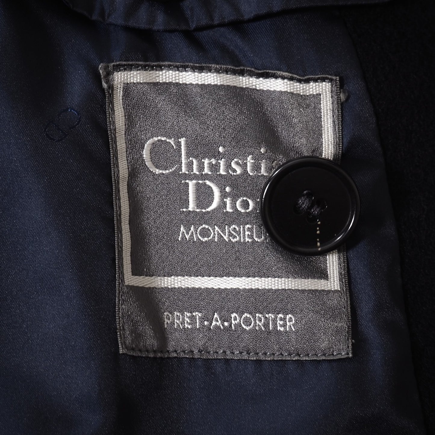 美品 クリスチャンディオール Christian Dior MONSIEUR ヴィンテージ ダブルブレスト アルパカ コート S メンズ 5-DI113