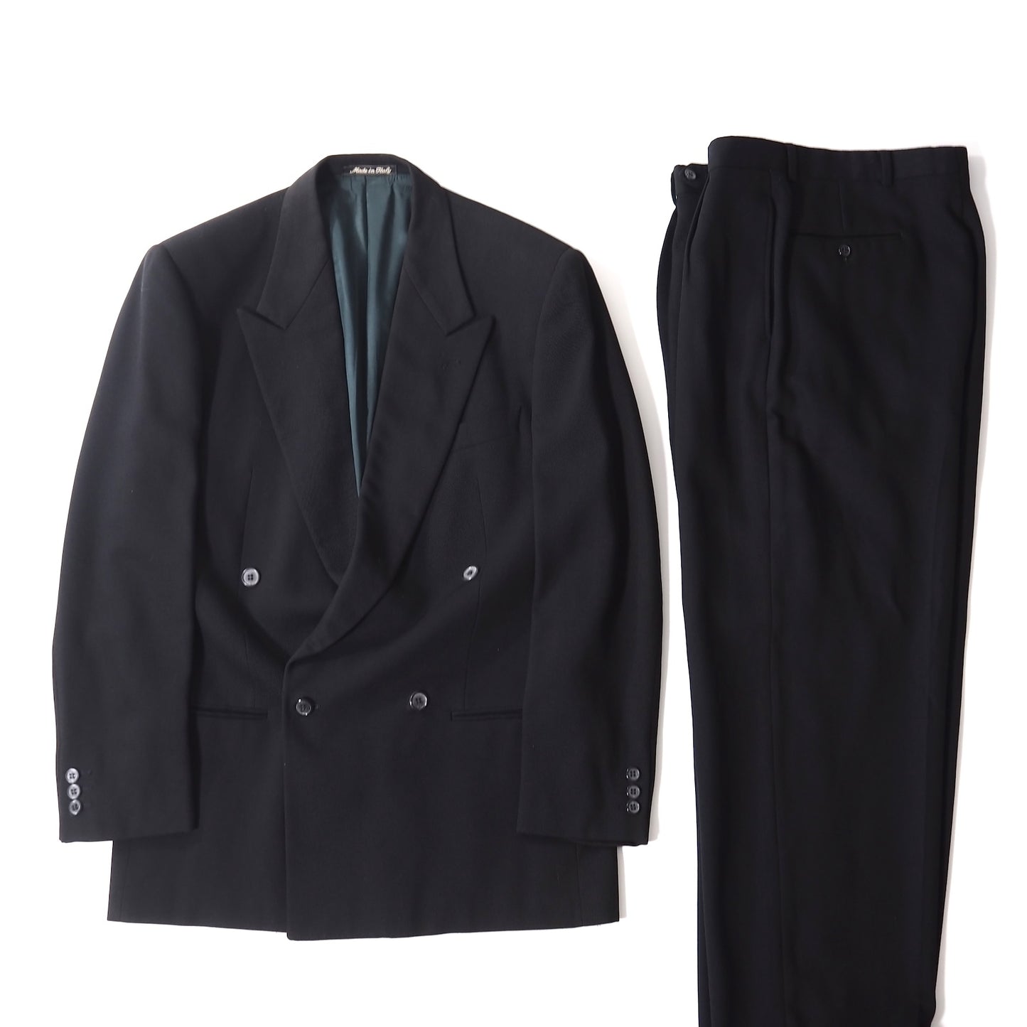 ジョルジオアルマーニ GIORGIO ARMANI ダブルブレスト ウール スーツ 46 ブラック メンズ 正規品 5-DJ116