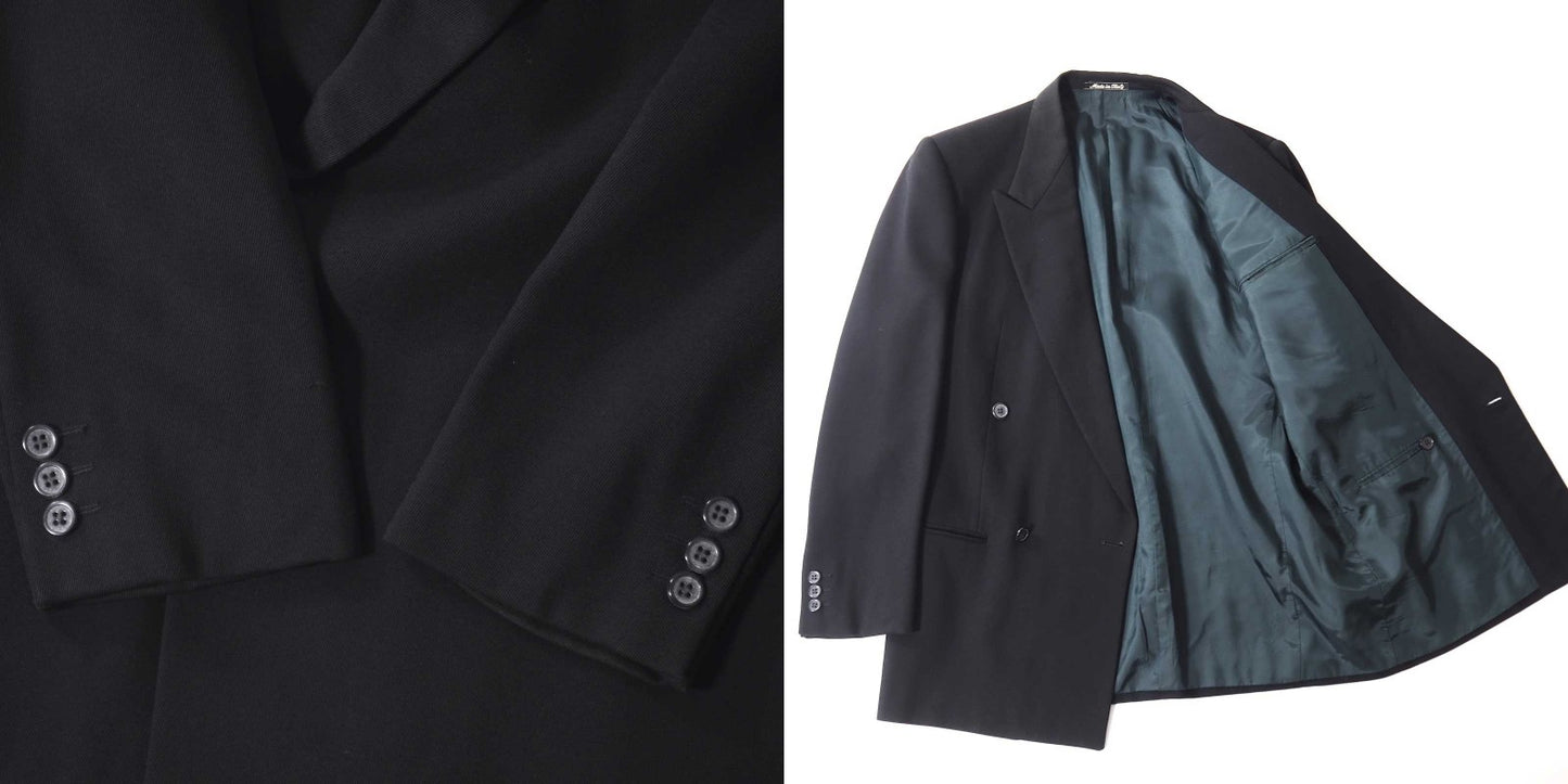 ジョルジオアルマーニ GIORGIO ARMANI ダブルブレスト ウール スーツ 46 ブラック メンズ 正規品 5-DJ116