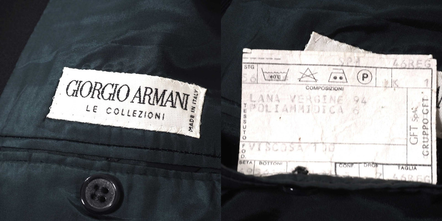 ジョルジオアルマーニ GIORGIO ARMANI ダブルブレスト ウール スーツ 46 ブラック メンズ 正規品 5-DJ116