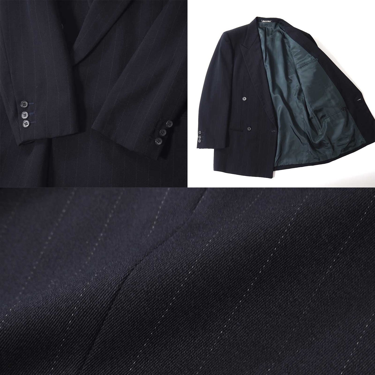 ジョルジオアルマーニ GIORGIO ARMANI ヴィンテージ ウール スーツ 46 ダークネイビー メンズ 正規品 5-DJ117