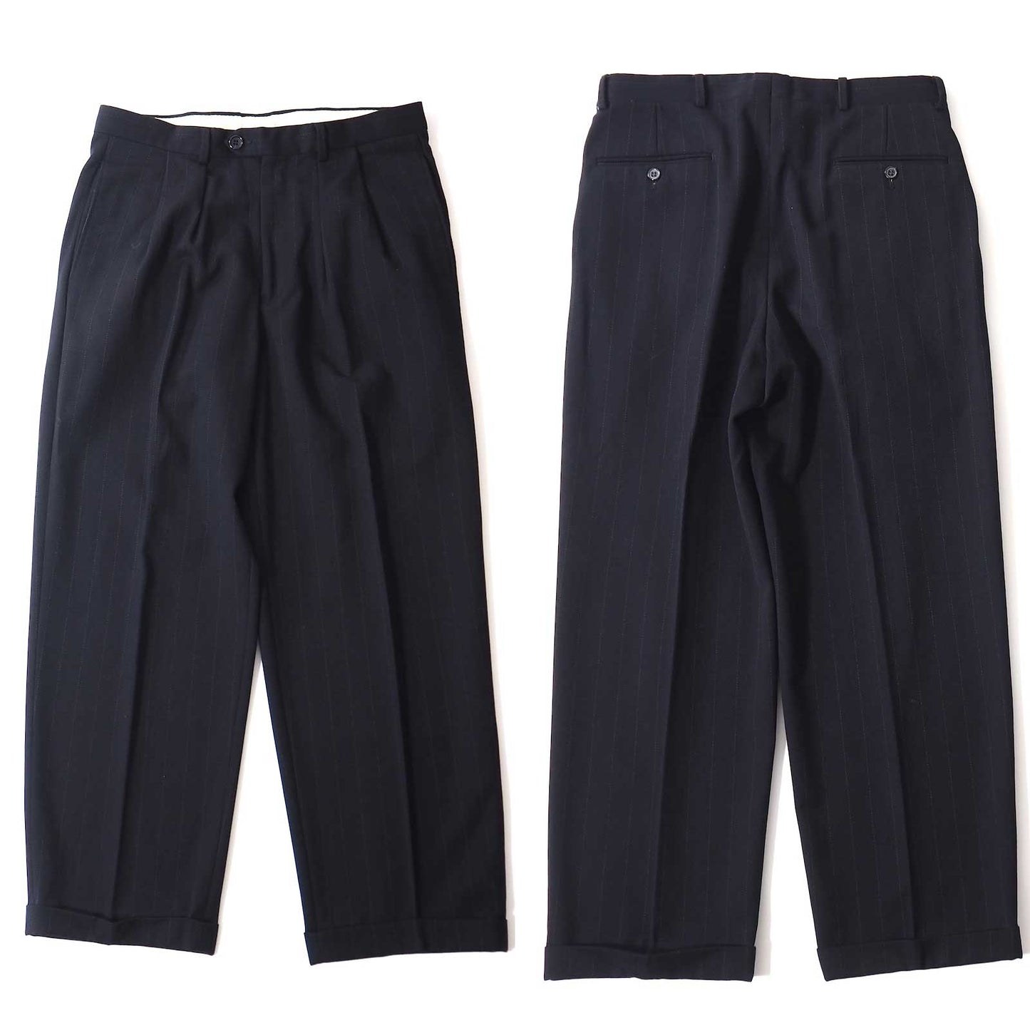 ジョルジオアルマーニ GIORGIO ARMANI ヴィンテージ ウール スーツ 46 ダークネイビー メンズ 正規品 5-DJ117