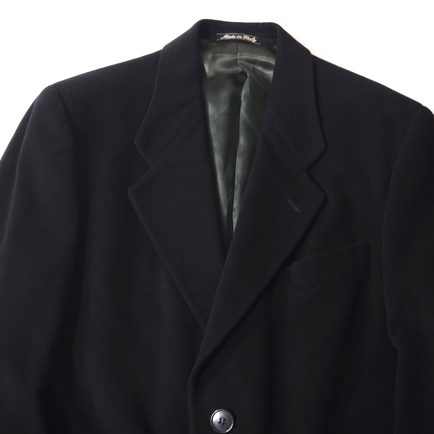 良品 ジョルジオアルマーニ GIORGIO ARMANI ヴィンテージ ウール チェスターコート 48 ブラック メンズ 正規品 5-DJ118