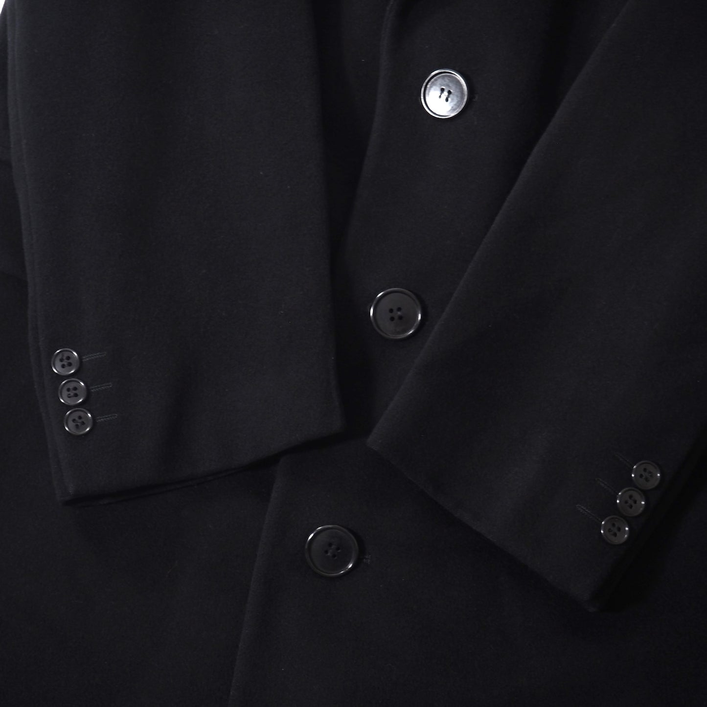 良品 ジョルジオアルマーニ GIORGIO ARMANI ヴィンテージ ウール チェスターコート 48 ブラック メンズ 正規品 5-DJ118