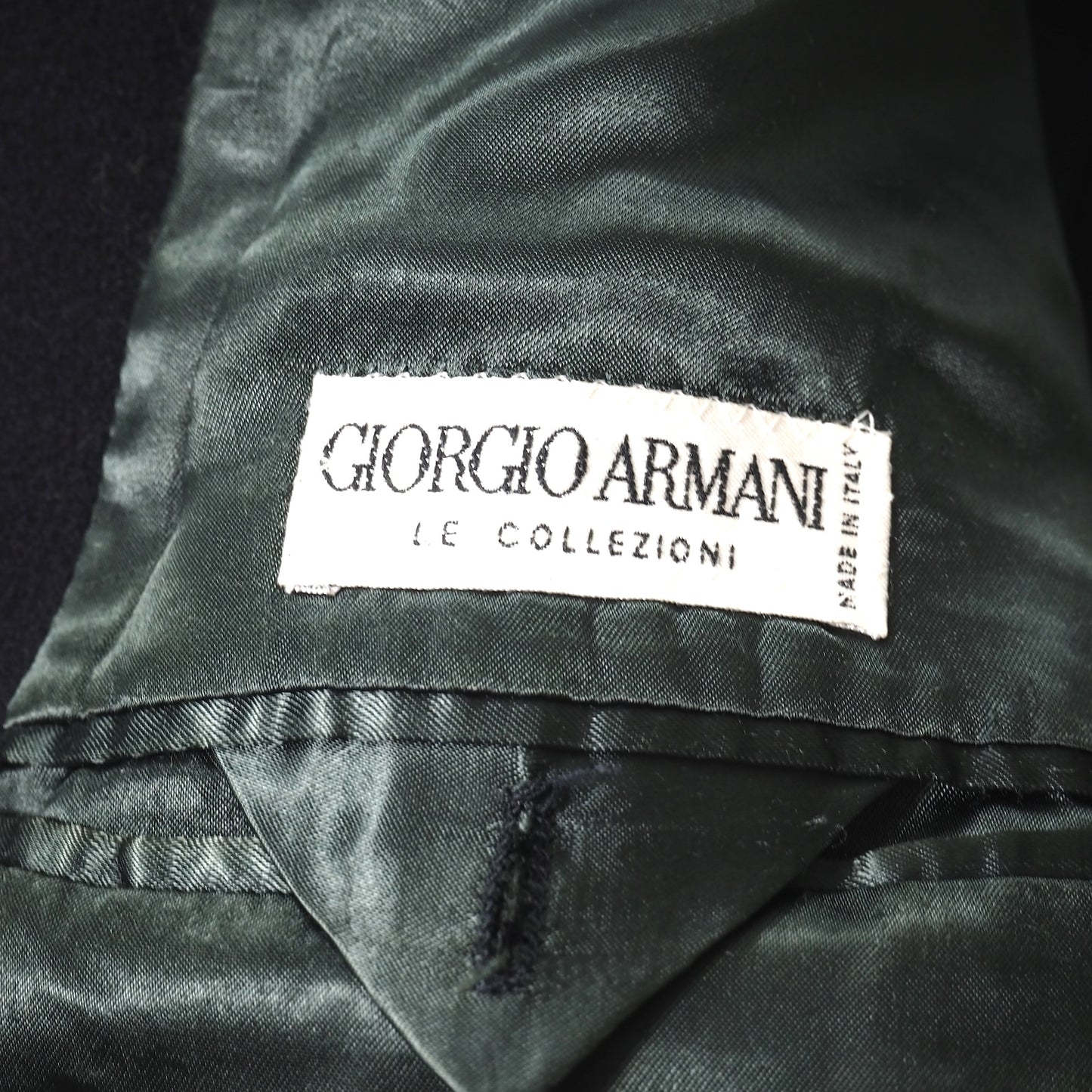 良品 ジョルジオアルマーニ GIORGIO ARMANI ヴィンテージ ウール チェスターコート 48 ブラック メンズ 正規品 5-DJ118