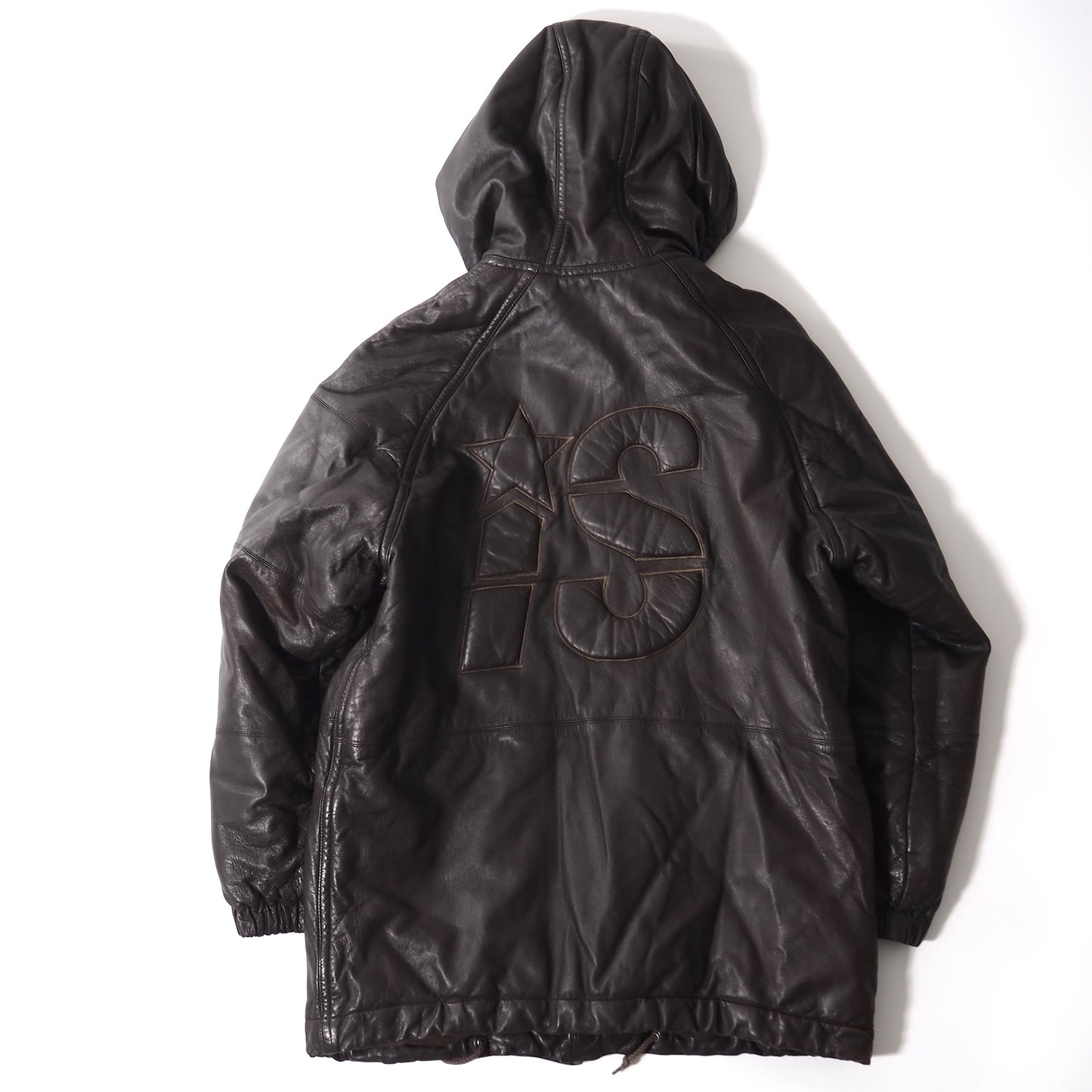 アイエス イッセイミヤケ スポーツ I.S ISSEY MIYAKE SPORT ヴィンテージ ラムレザー フーデッド ジャケット M ダークブラウン メンズ 正規品 5-DJ119