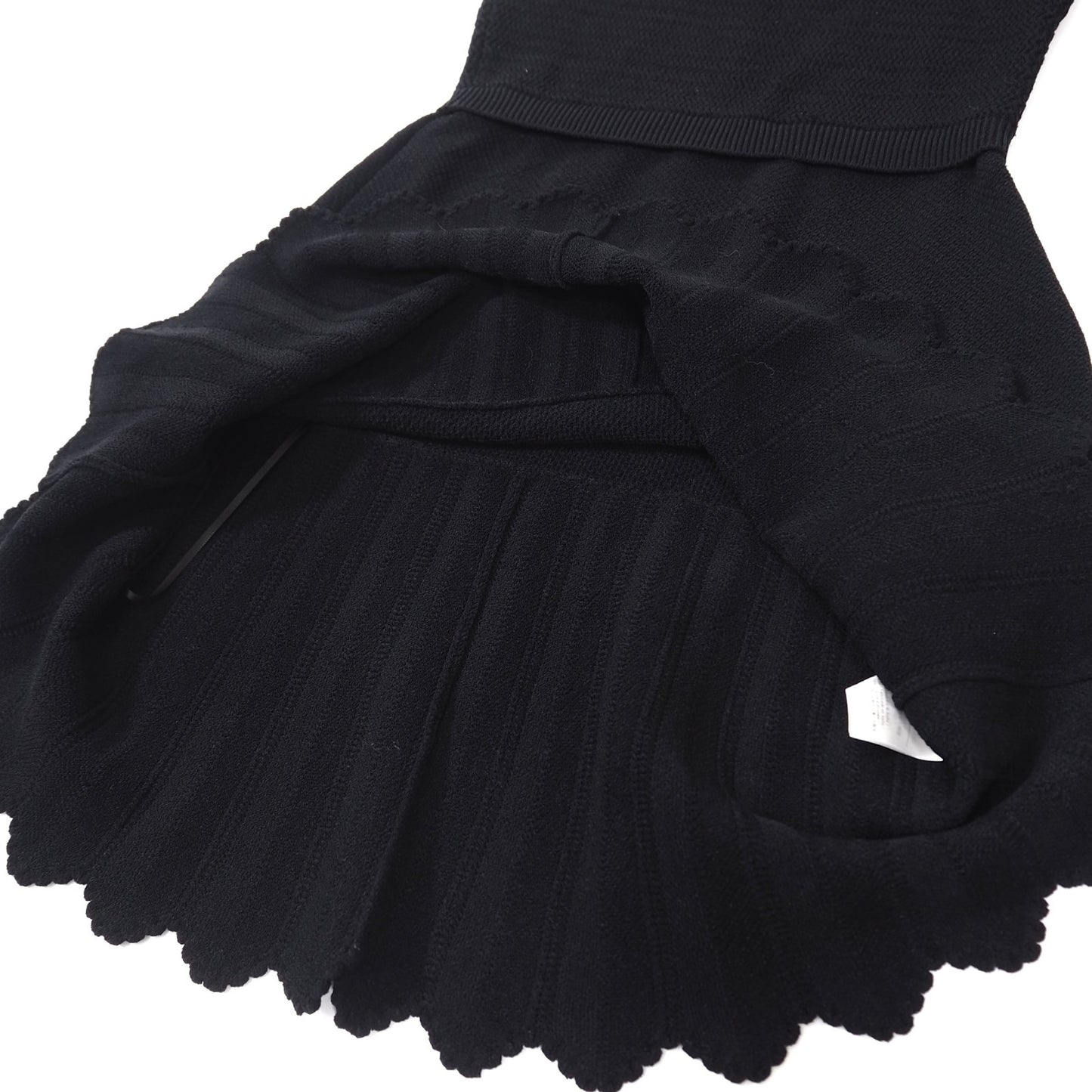 美品 ヴァレンティノ VALENTINO レース切替 ニット ワンピース M ブラック レディース 正規品 5-DJ122