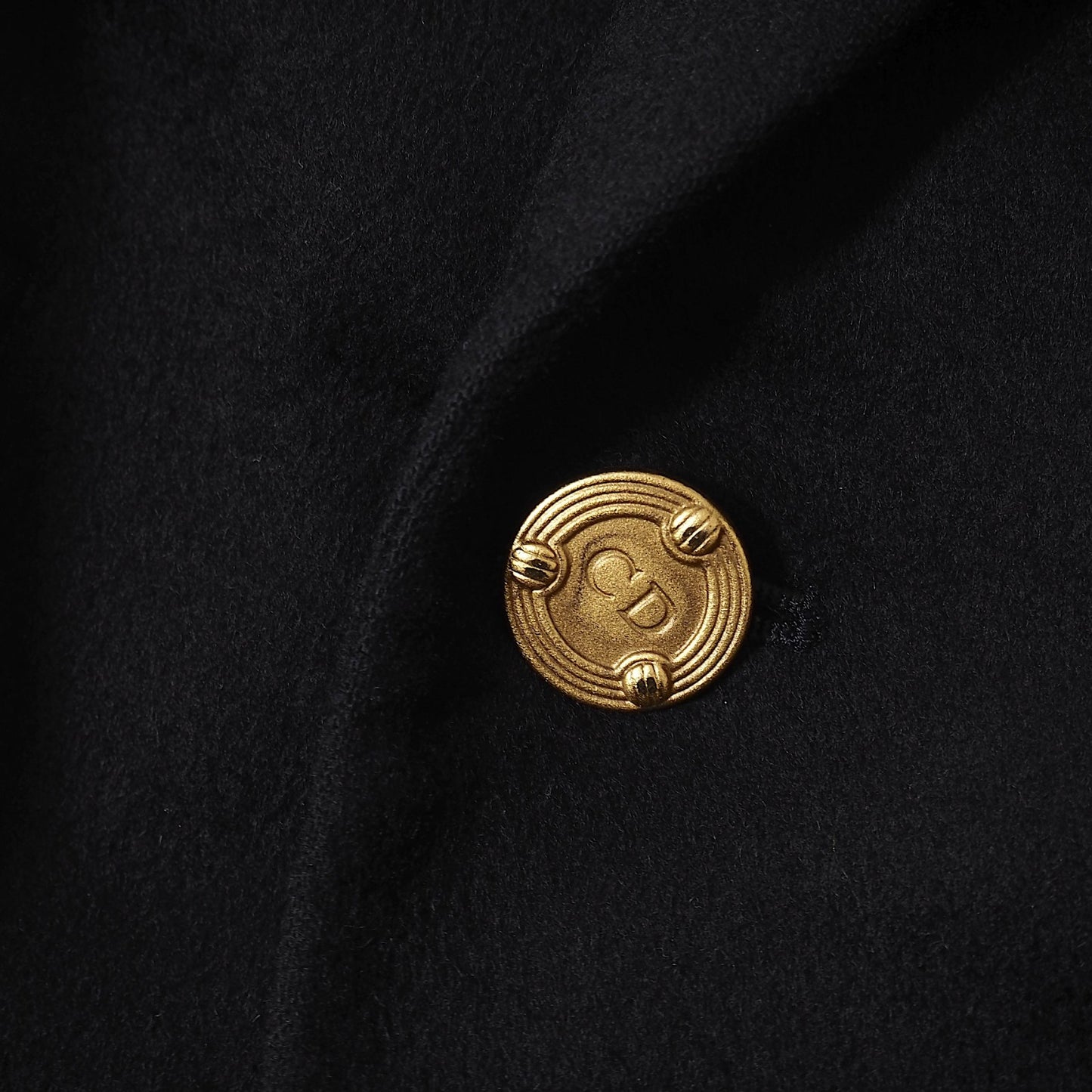 良品 クリスチャンディオール Christian Dior MONSIEUR 金ボタン ピュアカシミヤ ダブルブレスト ジャケット 92-82-165 ブラック メンズ 正規品 5-DJ128