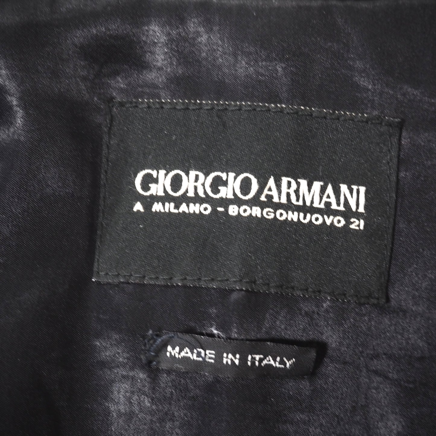 良品 ジョルジオアルマーニ GIORGIO ARMANI 黒タグ レザー ジャケット 52 ブラック メンズ 正規品 5-DJ130