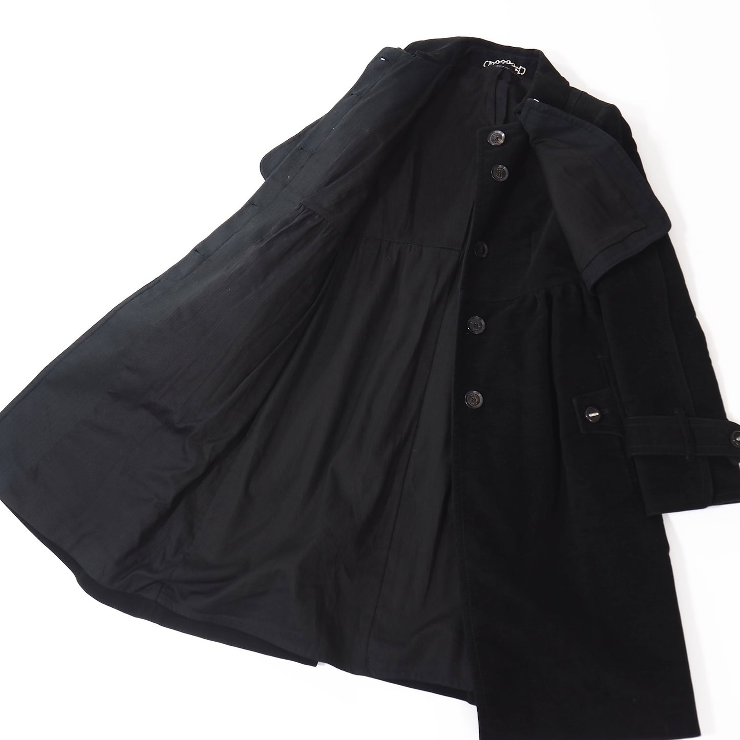 良品 グッチ GUCCI ベロア レイヤード コート 38 ブラック レディース 正規品 5-DJ135