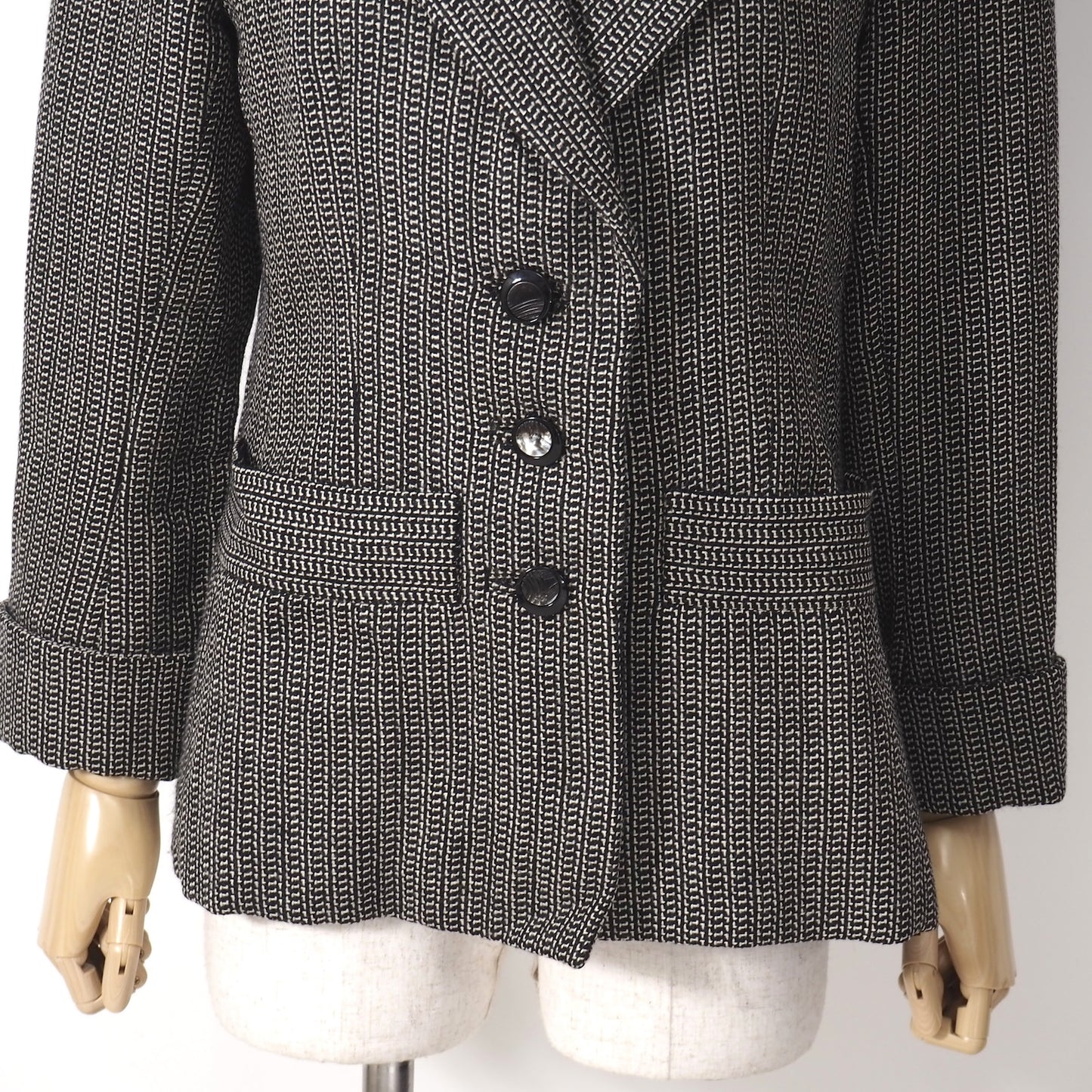 良品 イヴ・サンローラン リヴゴーシュ Yves Saint Laurent rive gauche ヴィンテージ ジャケット FR36 グレー DJ151