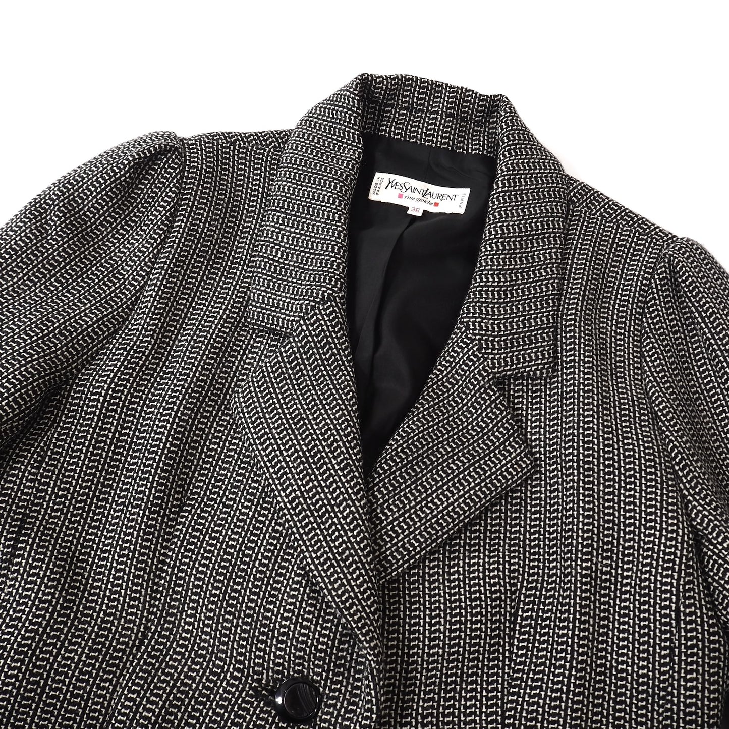 良品 イヴ・サンローラン リヴゴーシュ Yves Saint Laurent rive gauche ヴィンテージ ジャケット FR36 グレー DJ151