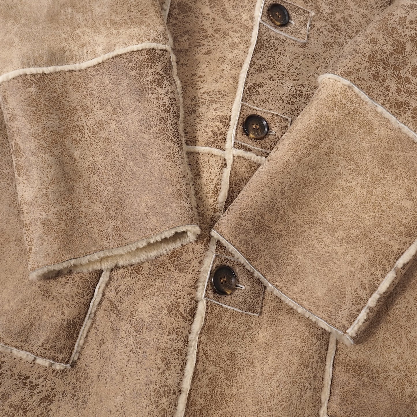 良品 ドルチェ＆ガッバーナ DOLCE＆GABBANA レザー ムートン コート 48 ライトブラウン メンズ 正規品 5-DJ147