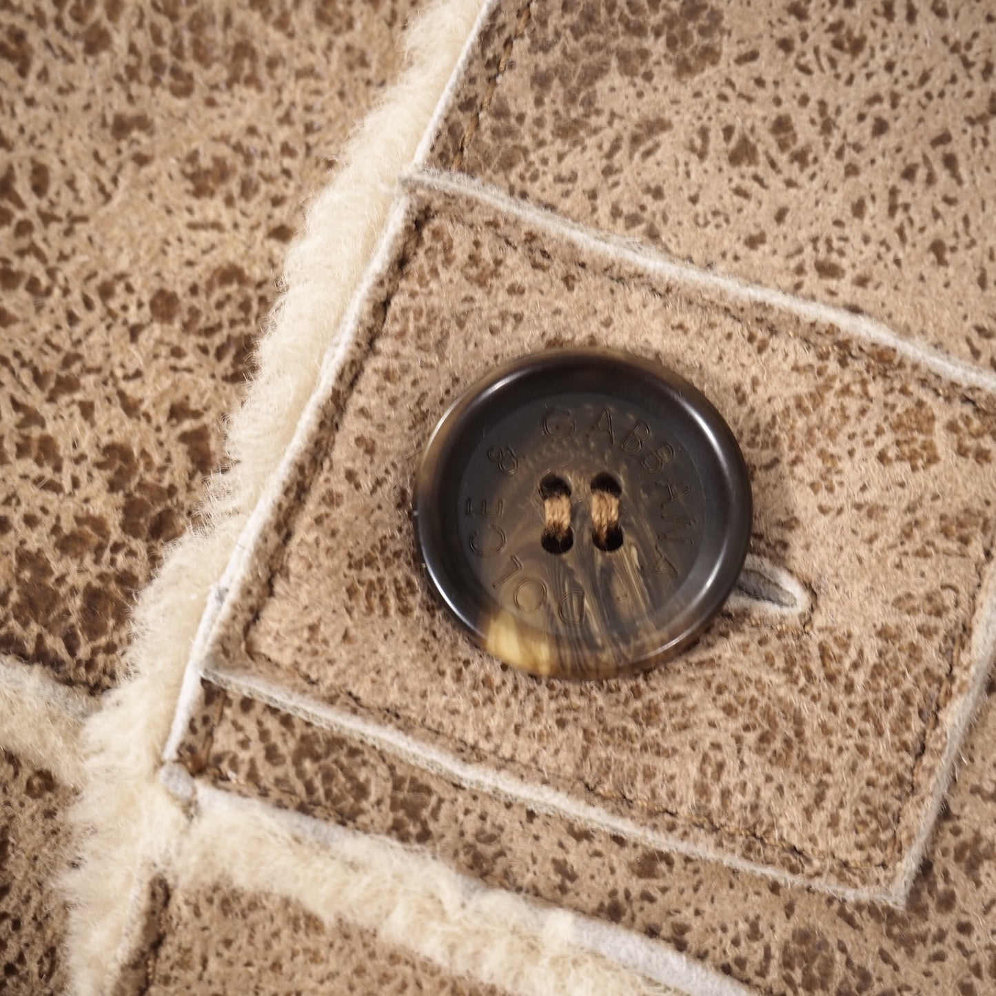 良品 ドルチェ＆ガッバーナ DOLCE＆GABBANA レザー ムートン コート 48 ライトブラウン メンズ 正規品 5-DJ147