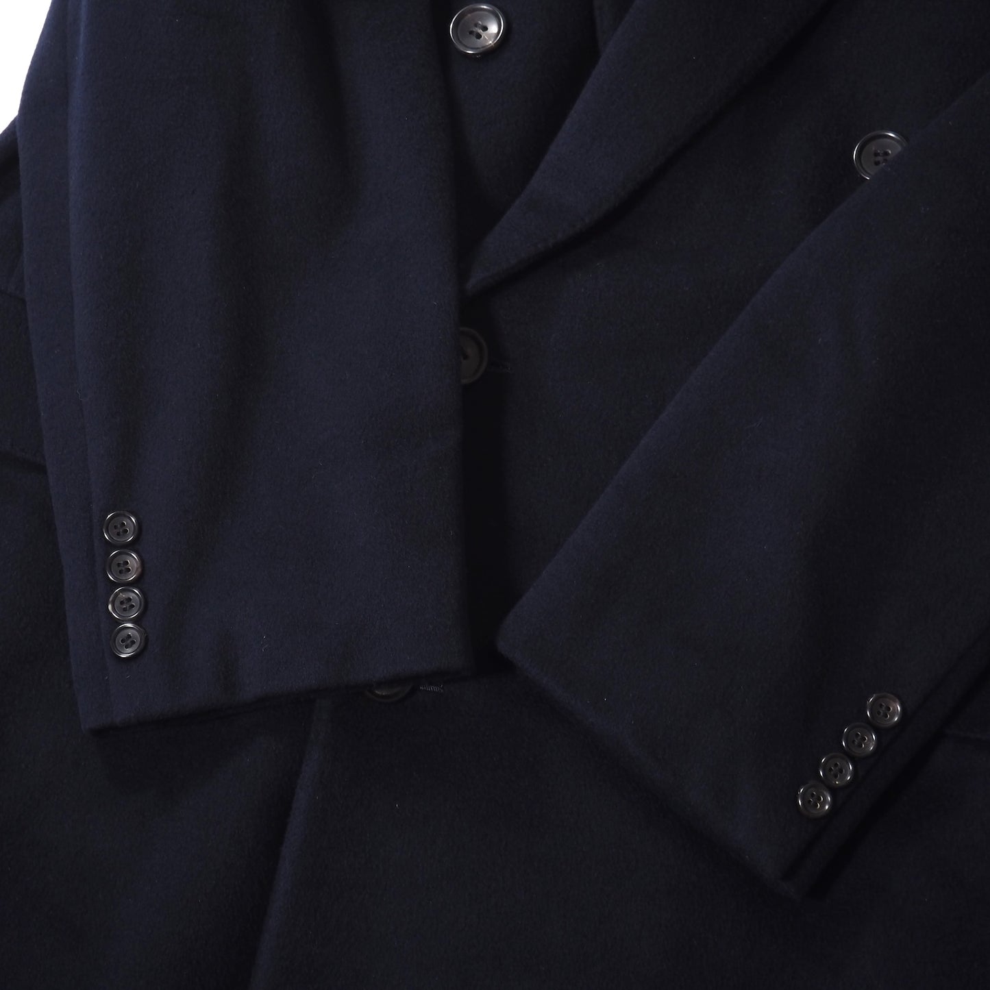 良品 クリスチャンディオール Christian Dior MONSIEUR ヴィンテージ ピュアカシミヤ ダブルブレスト コート L ダークネイビー メンズ 正規品 5-DJ156