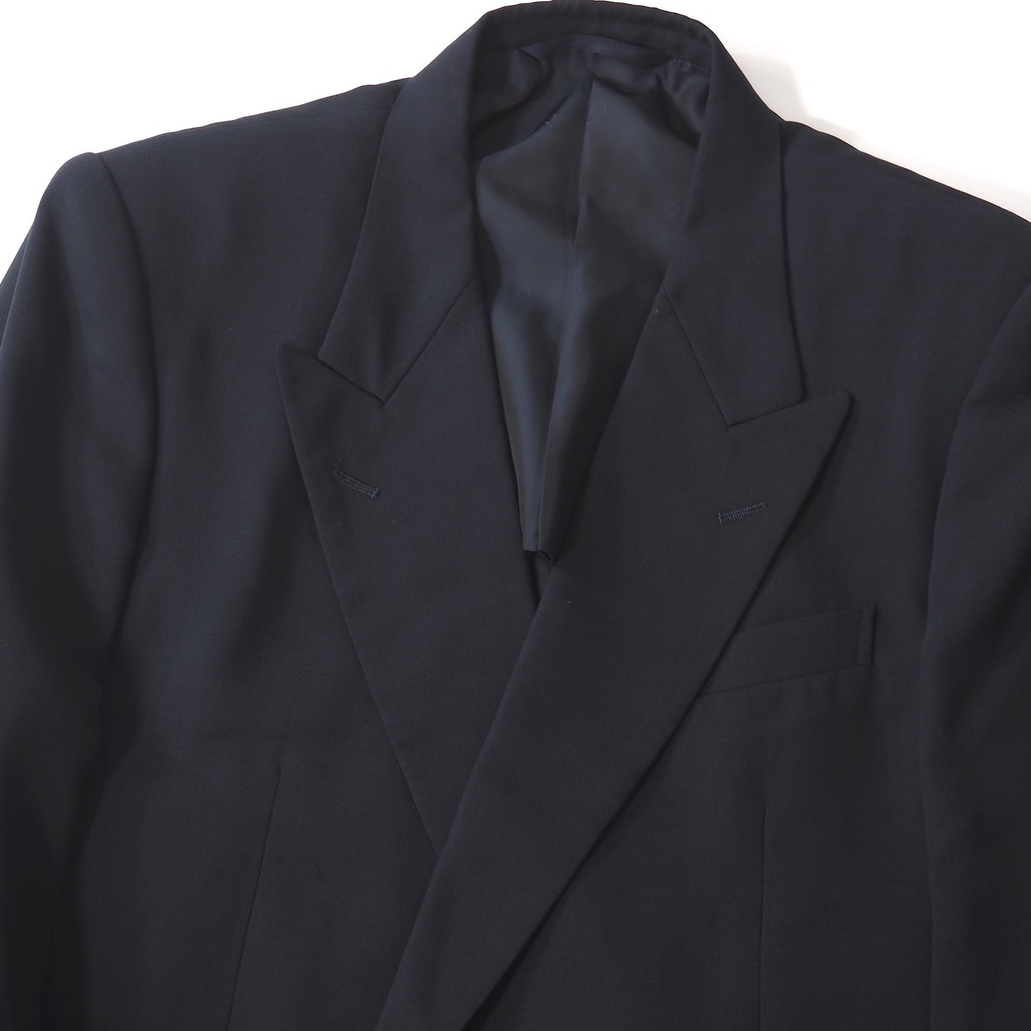 良品 クリスチャンディオール Christian Dior MONSIEUR ヴィンテージ ダブルブレスト ジャケット ウール 90-76-165 ダークネイビー メンズ 正規品 5-DK185