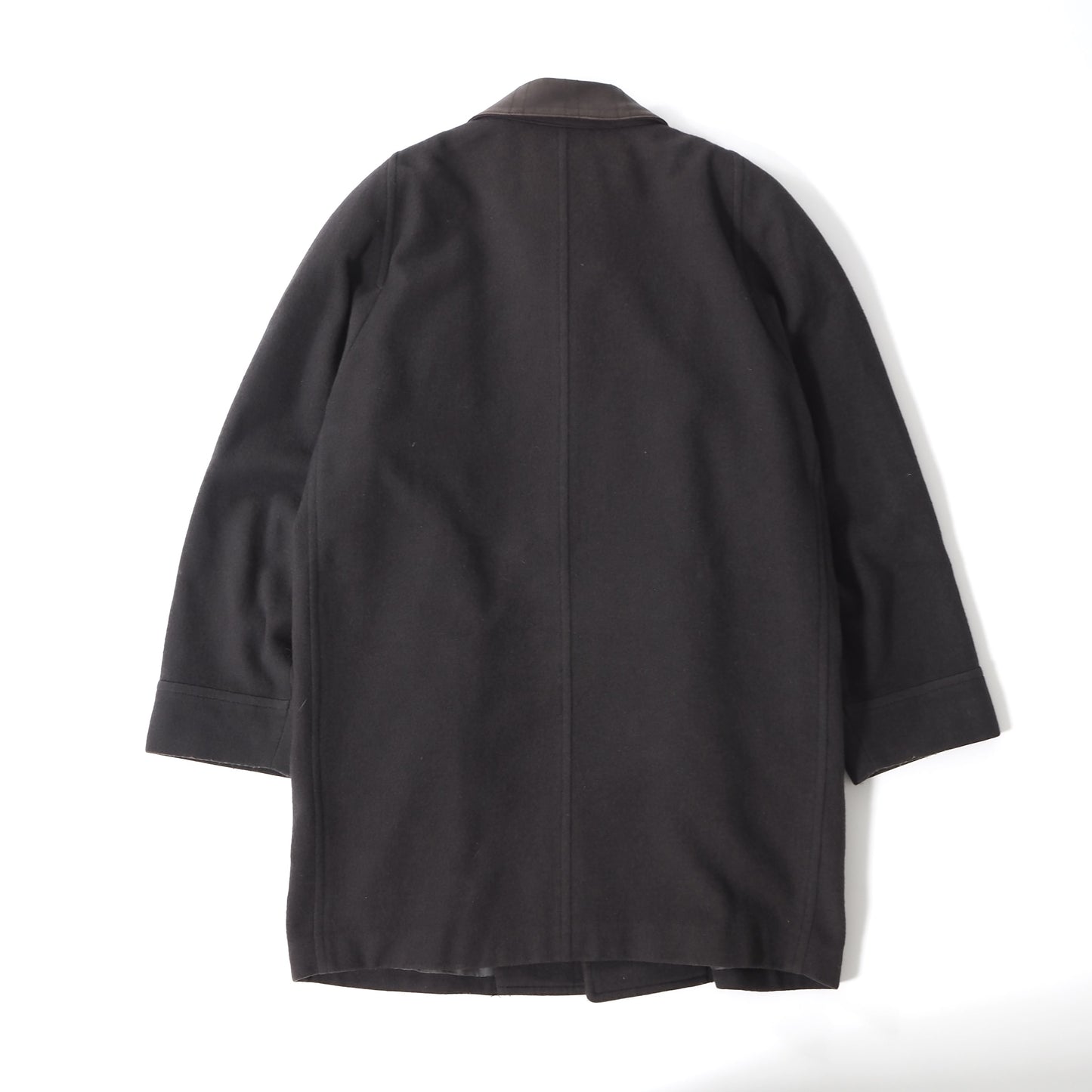 クリスチャンディオール Christian Dior Monsieur ヴィンテージ ウール ミンク レザーディテール コート M ダークグリーン メンズ 正規品 5-DL199