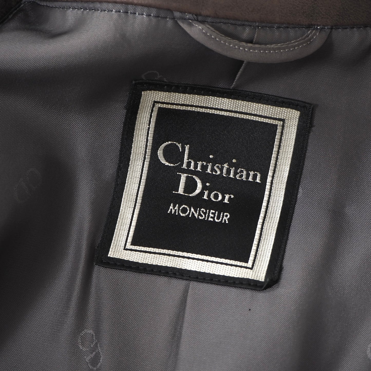 クリスチャンディオール Christian Dior Monsieur ヴィンテージ ウール ミンク レザーディテール コート M ダークグリーン メンズ 正規品 5-DL199
