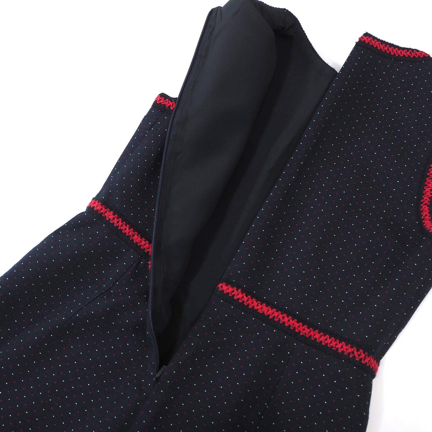 良品 グッチ GUCCI ノースリーブ ワンピース 42 ネイビー ドット柄 レディース 正規品 5-DL200