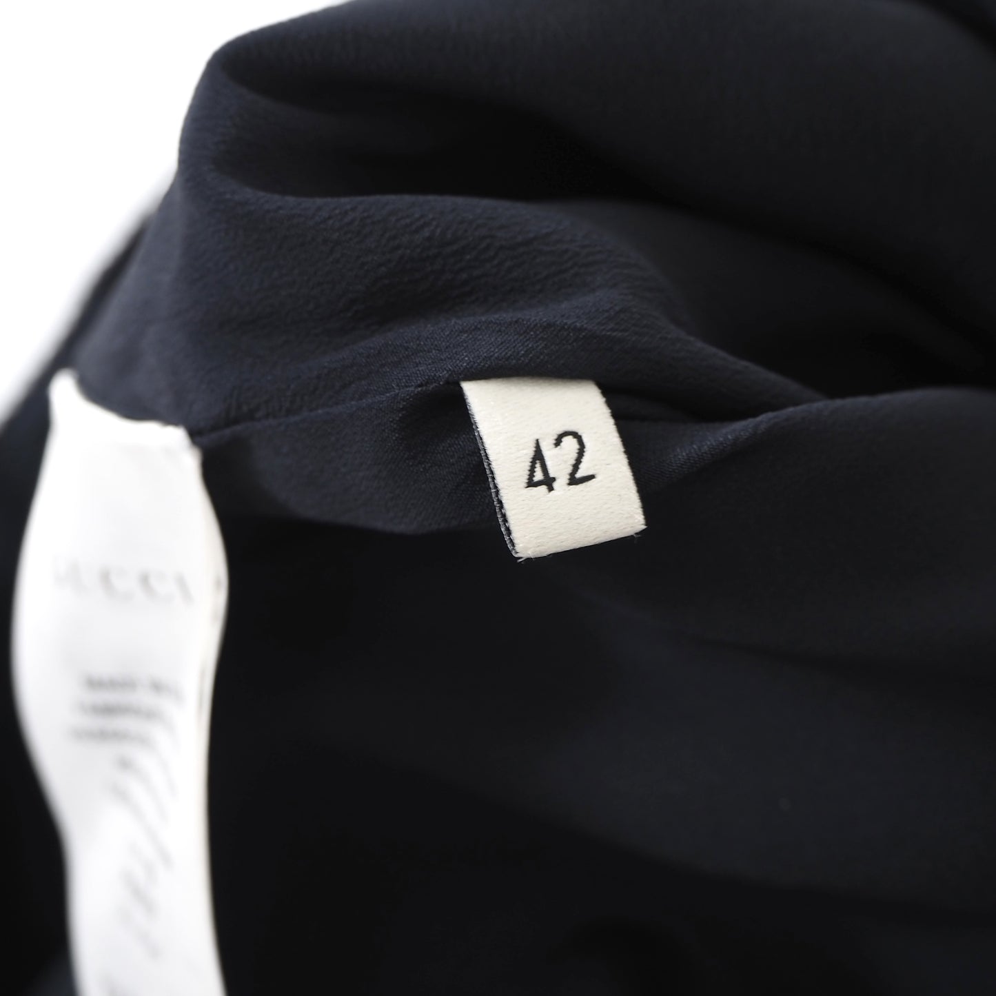 良品 グッチ GUCCI ノースリーブ ワンピース 42 ネイビー ドット柄 レディース 正規品 5-DL200