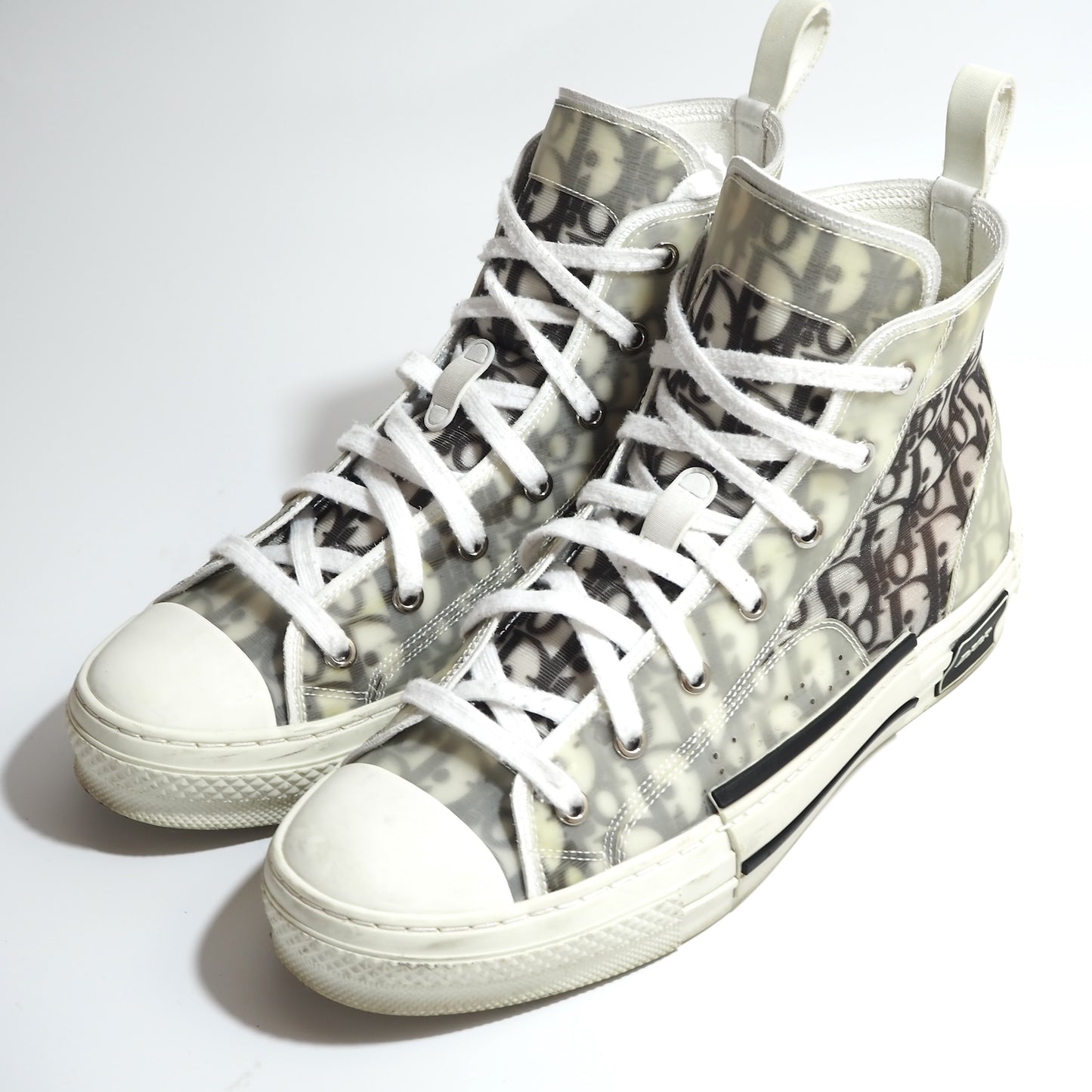 ディオール DIOR B23 オブリーク ハイカット スニーカー 42 27cm相当 ホワイト メンズ 正規品 5-HT020