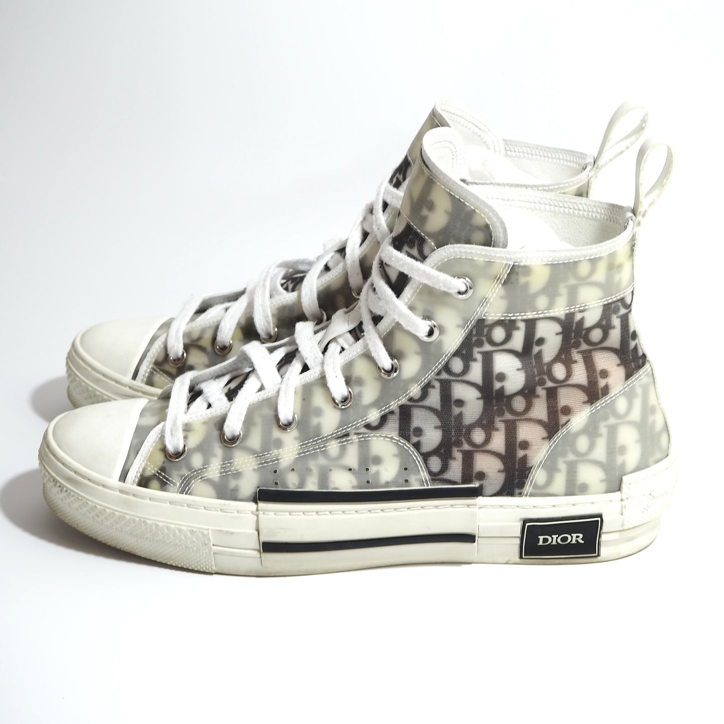 ディオール DIOR B23 オブリーク ハイカット スニーカー 42 27cm相当 ホワイト メンズ 正規品 5-HT020