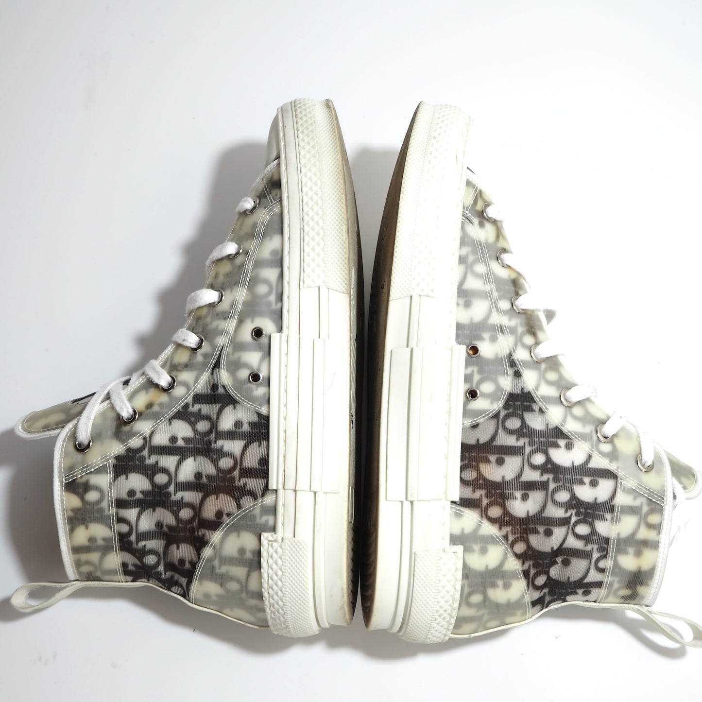 ディオール DIOR B23 オブリーク ハイカット スニーカー 42 27cm相当 ホワイト メンズ 正規品 5-HT020
