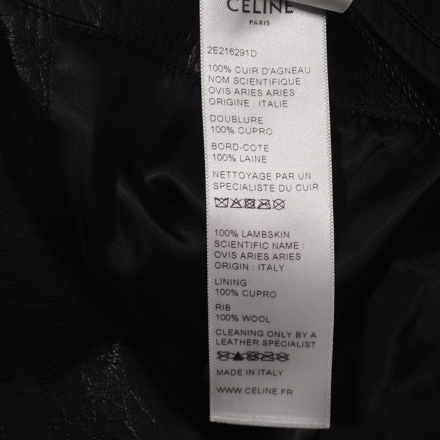 美品 セリーヌ CELINE 19SS エディ期 ラムレザー ライダース ジャケット 50 ブラック メンズ 正規品 5-KK011