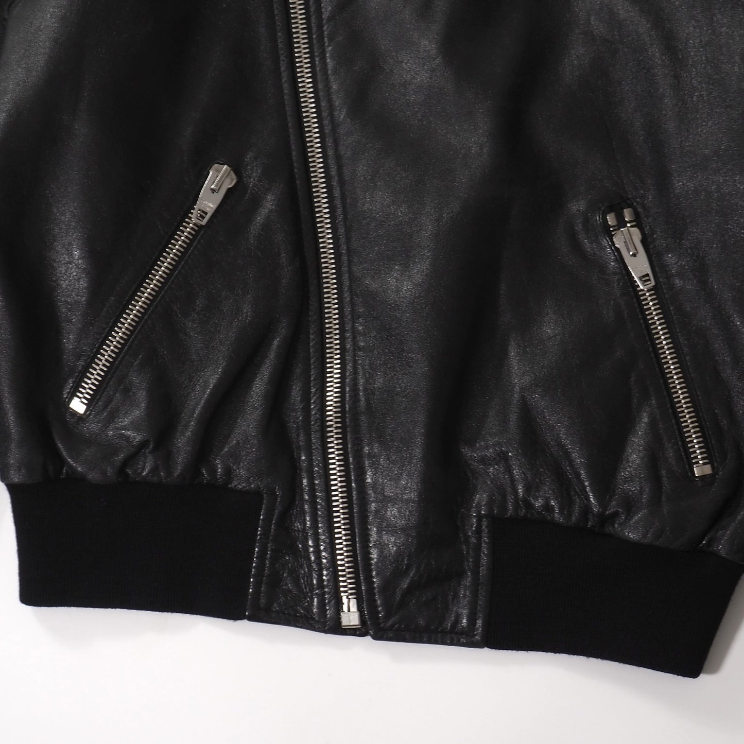 美品 セリーヌ CELINE 19SS エディ期 ラムレザー ライダース ジャケット 50 ブラック メンズ 正規品 5-KK011