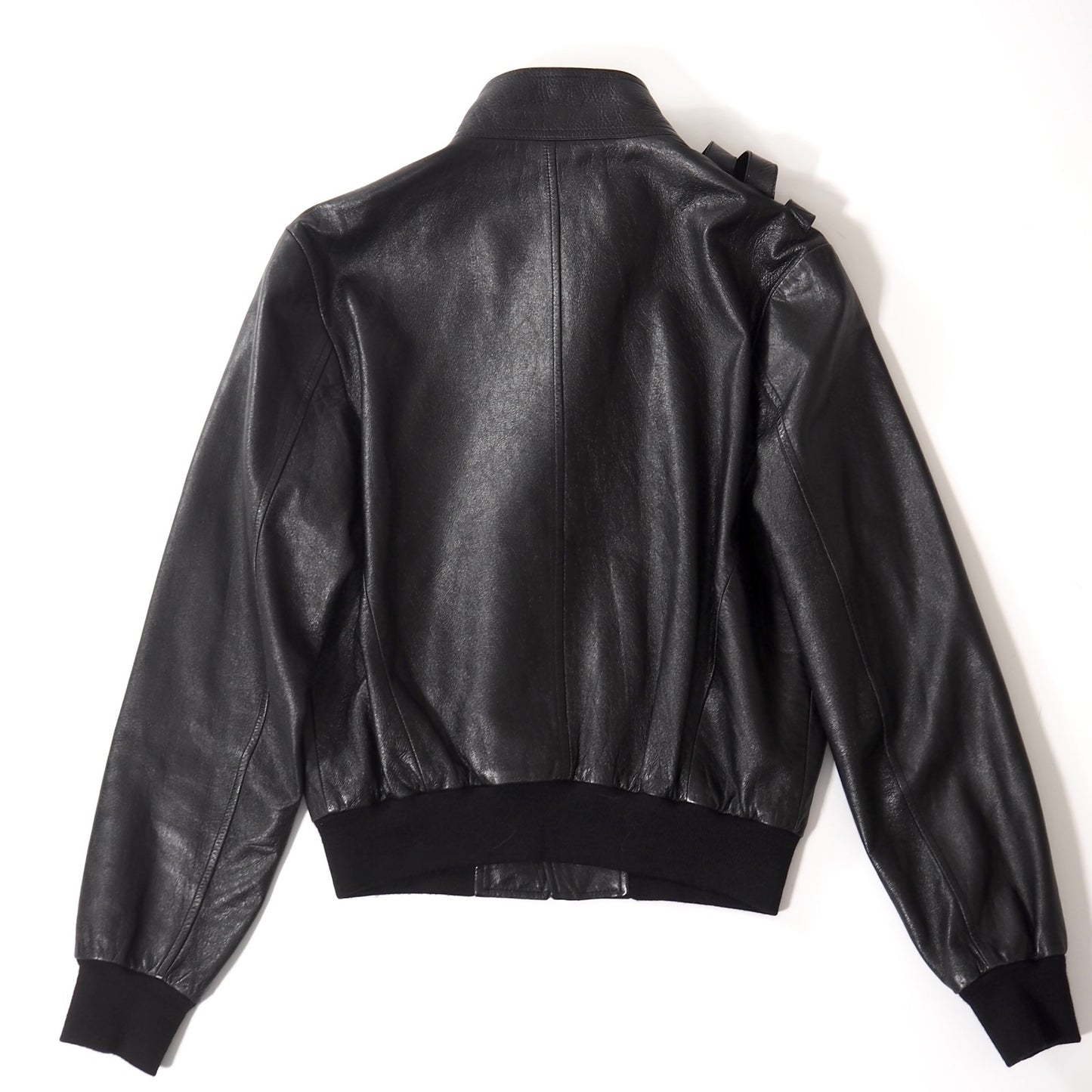 美品 セリーヌ CELINE 19SS エディ期 ラムレザー ライダース ジャケット 50 ブラック メンズ 正規品 5-KK011