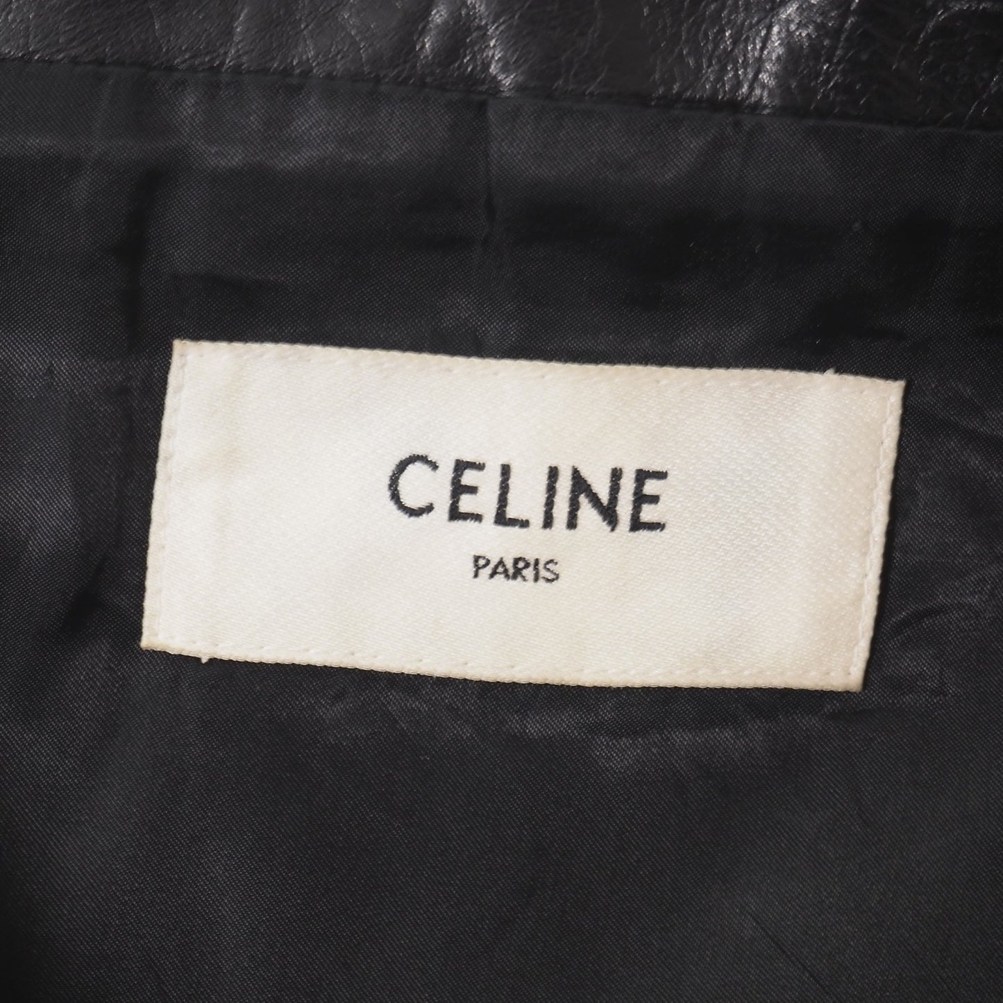 美品 セリーヌ CELINE 19SS エディ期 ラムレザー ライダース ジャケット 50 ブラック メンズ 正規品 5-KK011