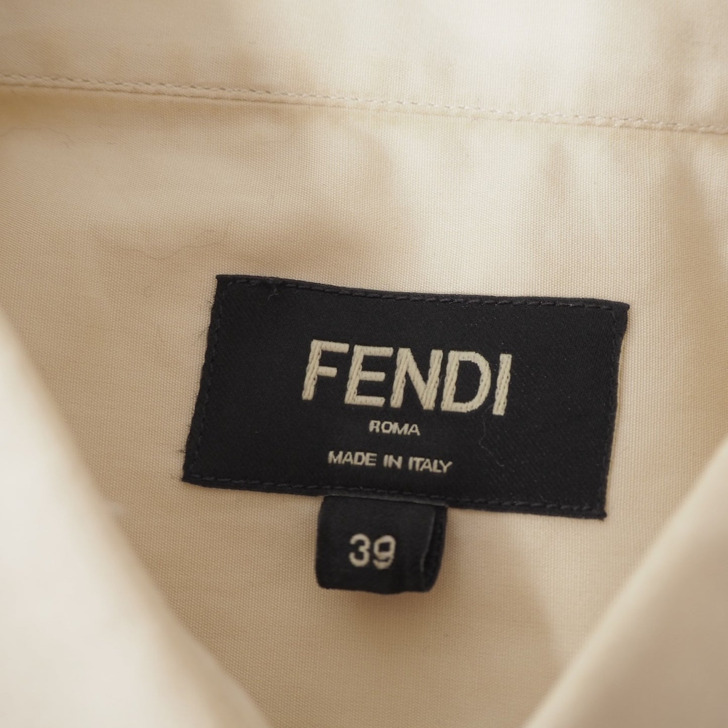 フェンディ FENDI 22SS ロゴプリント FFジップ 半袖 シャツ 39 ライトベージュ メンズ 正規品 5-KK006