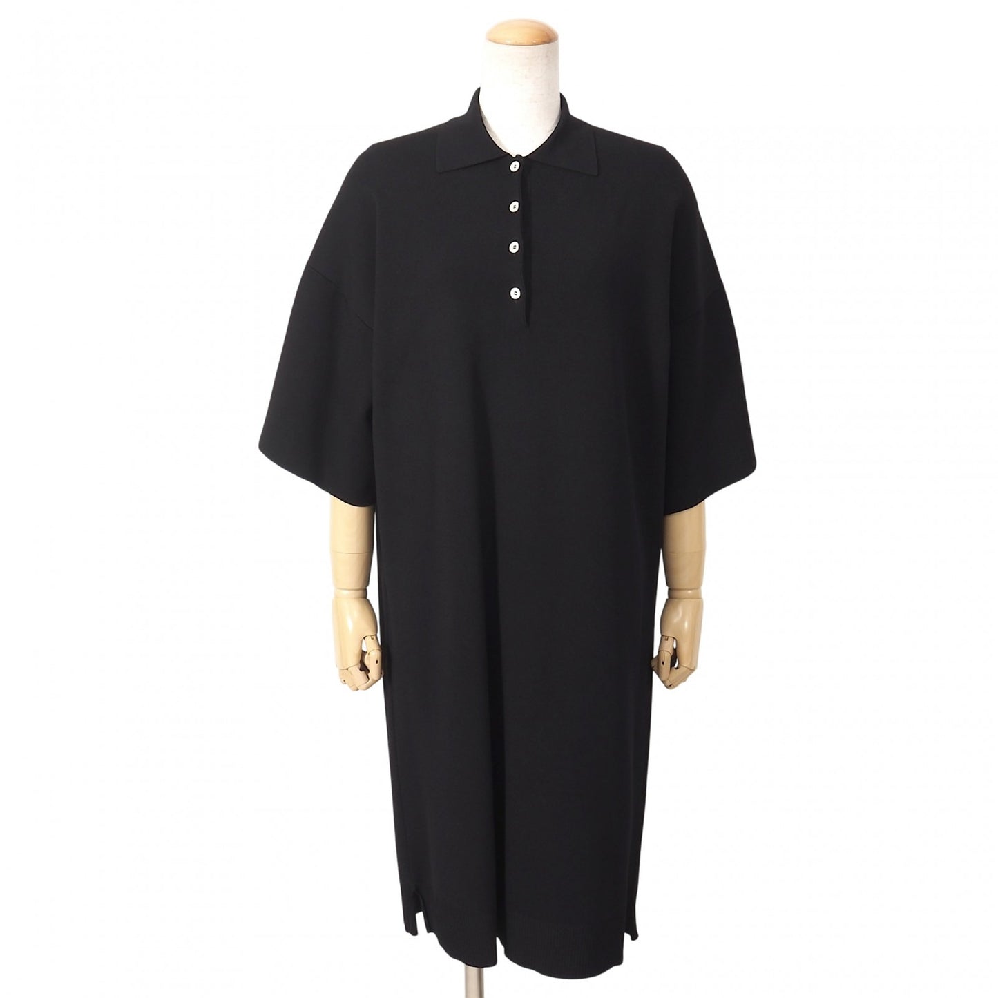 良品 ザロウ THE ROW 半袖 ニット ワンピース XS/S ブラック レディース 正規品 5-KK010