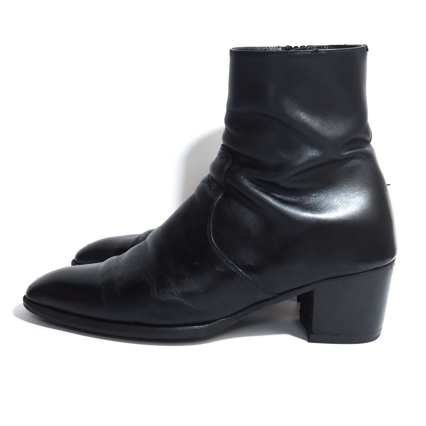 サンローランパリ SAINT LAURENT PARIS ワイアット レザー ブーツ サイドジップ 42 ブラック メンズ 正規品 5-OG016