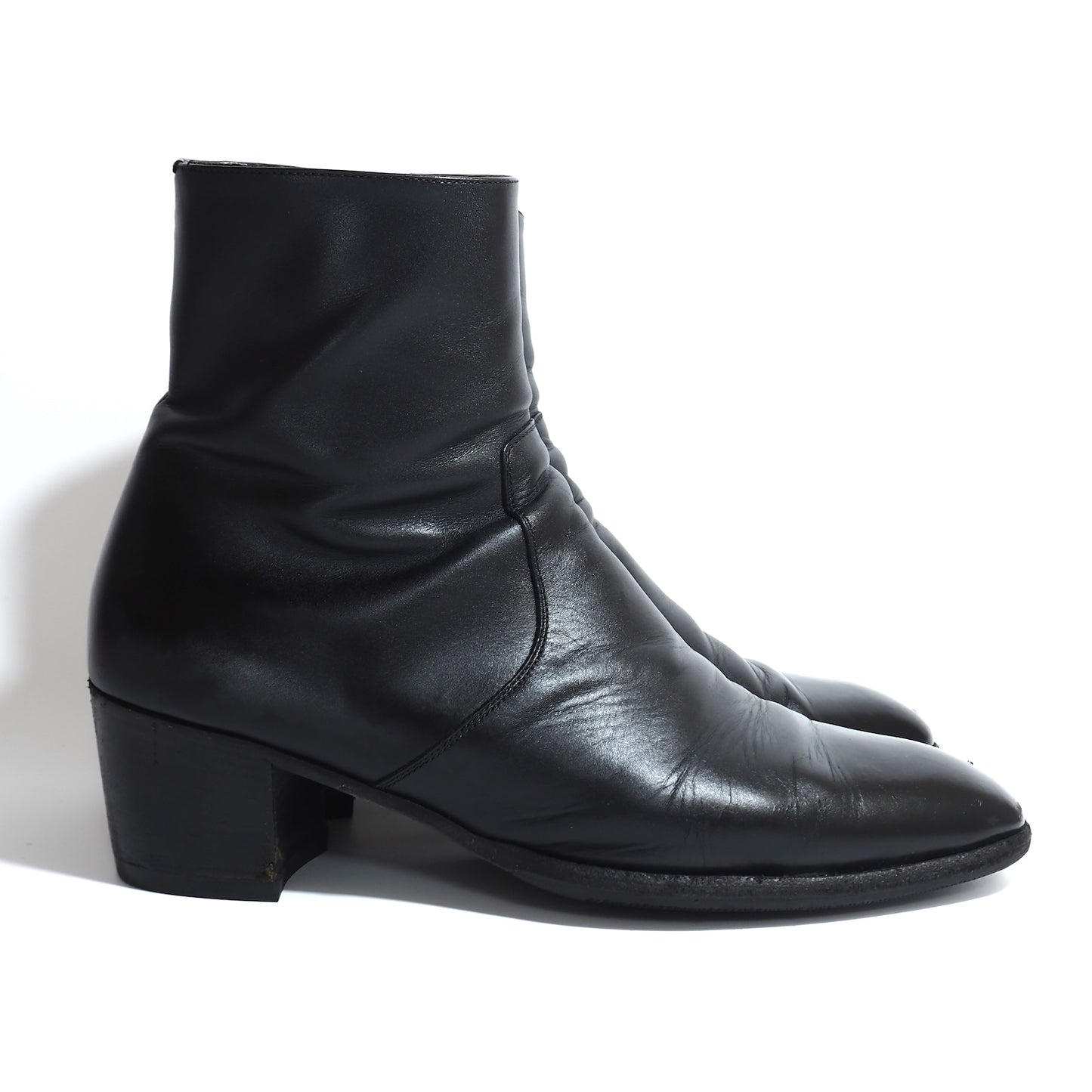 サンローランパリ SAINT LAURENT PARIS ワイアット レザー ブーツ サイドジップ 42 ブラック メンズ 正規品 5-OG016