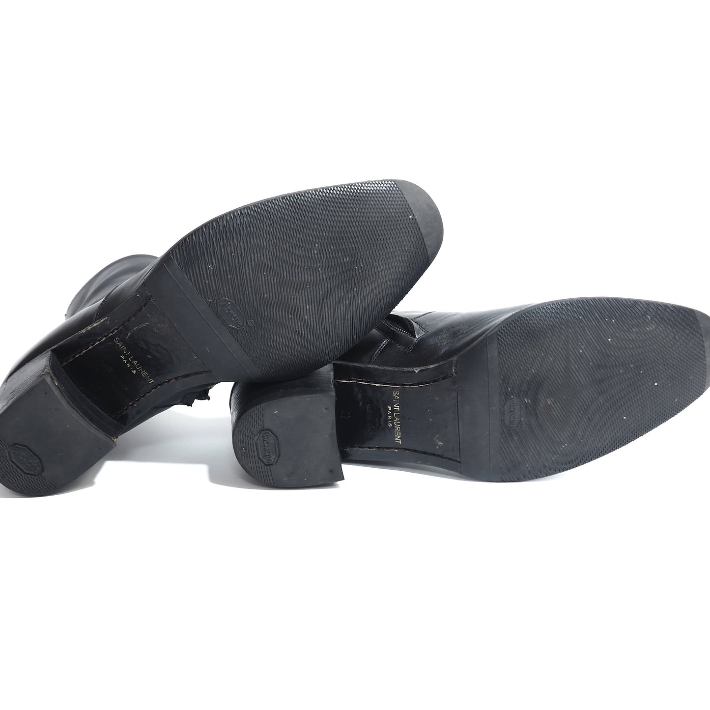 サンローランパリ SAINT LAURENT PARIS ワイアット レザー ブーツ サイドジップ 42 ブラック メンズ 正規品 5-OG016