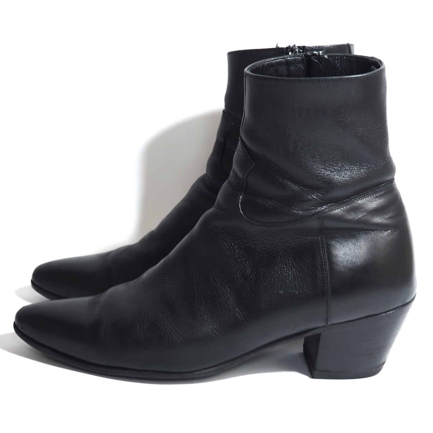 セリーヌ CELINE JACNO ジャクノ サイドジップ レザー ブーツ 41 25.5-26cm相当 ブラック メンズ 正規品 5-OG017