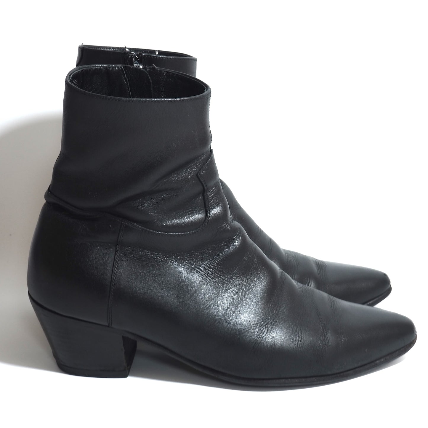 セリーヌ CELINE JACNO ジャクノ サイドジップ レザー ブーツ 41 25.5-26cm相当 ブラック メンズ 正規品 5-OG017