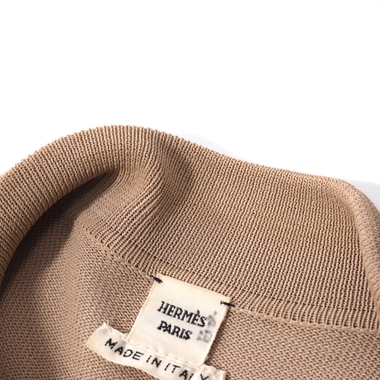 良品 エルメス HERMES 半袖 ピンタック ビスコース シャツ ブラウス ME ヌードベージュ レディース 正規品 5-OI002