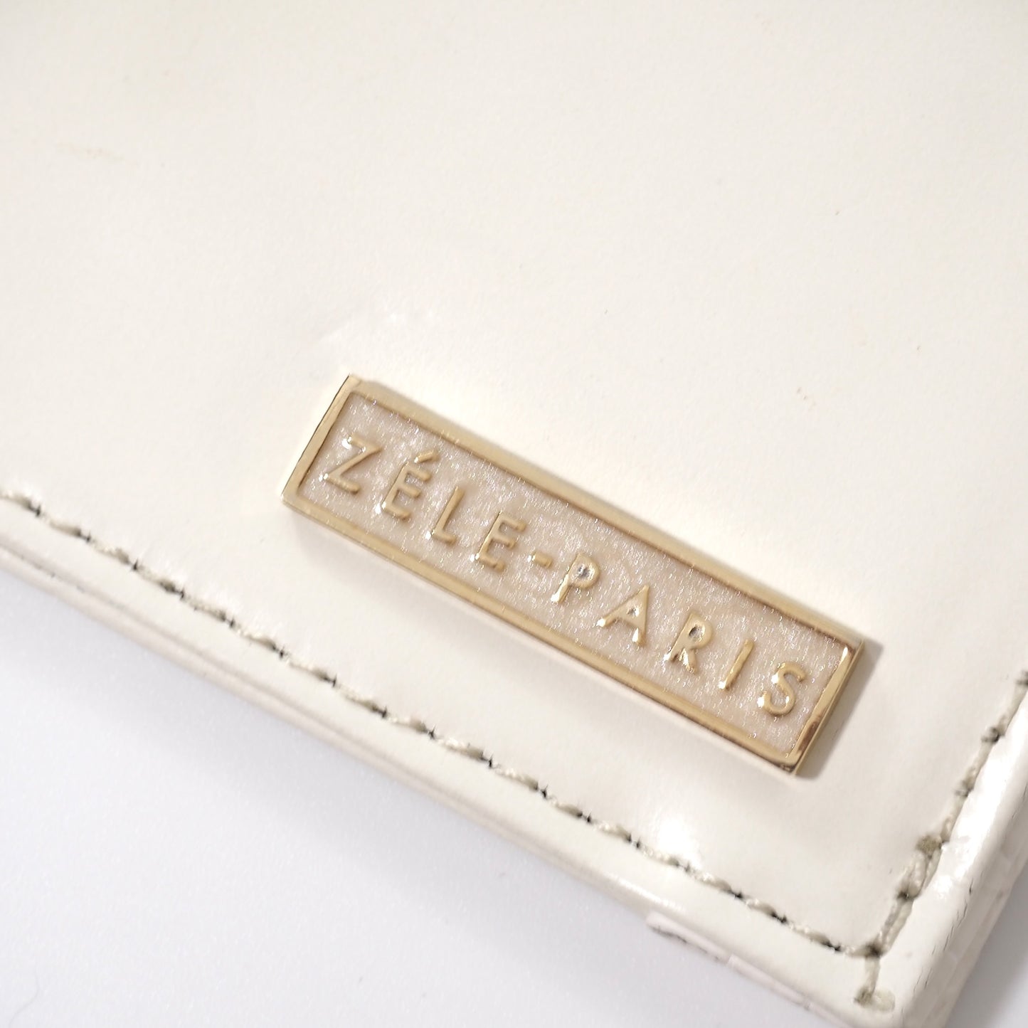 良品 ゼルパリ ZELE PARIS クロコダイル切替 レザー ミニショルダーバッグ スマホケース ホワイト メンズ 正規品 5-OI004