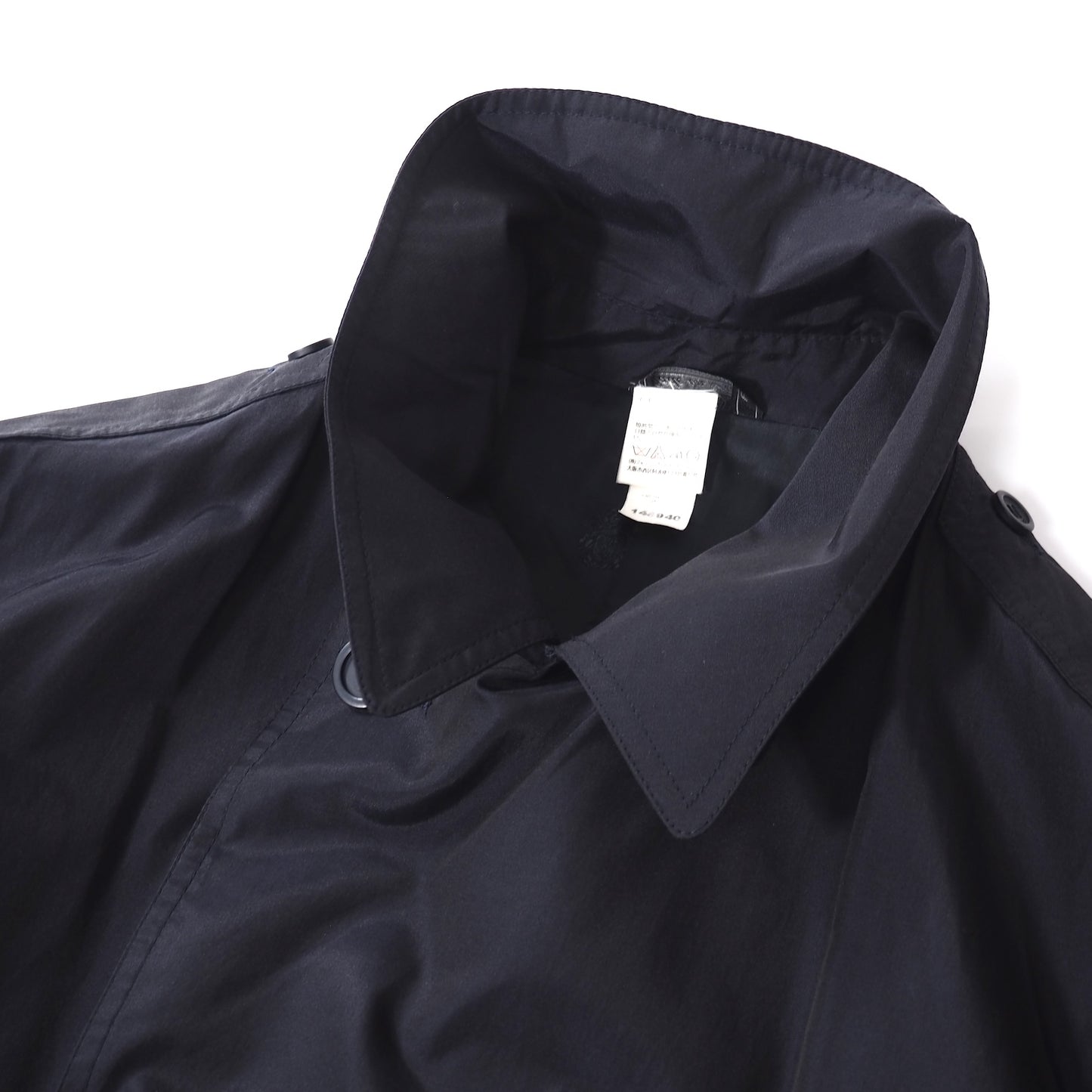 美品 ジャンニヴェルサーチ GIANNI VERSACE シルク コットン ヴィンテージ トレンチコート 52 ネイビー メンズ 正規品 5-OI013