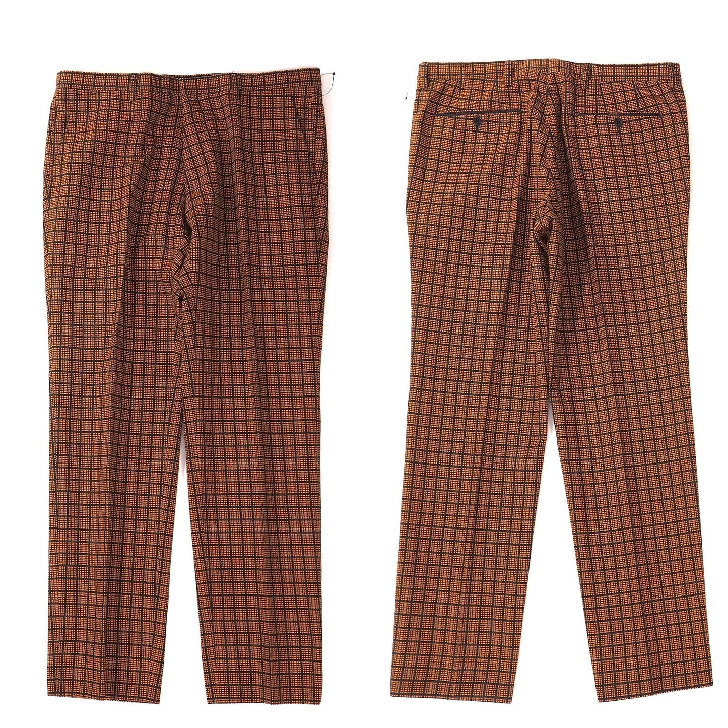 未使用 ドリスヴァンノッテン Dries Van Noten 19年製 コットンリネン チェック セットアップスーツ ジャケット パンツ 50 オレンジチェック メンズ 正規品 5-OK001