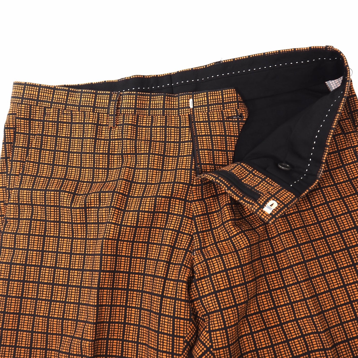 未使用 ドリスヴァンノッテン Dries Van Noten 19年製 コットンリネン チェック セットアップスーツ ジャケット パンツ 50 オレンジチェック メンズ 正規品 5-OK001