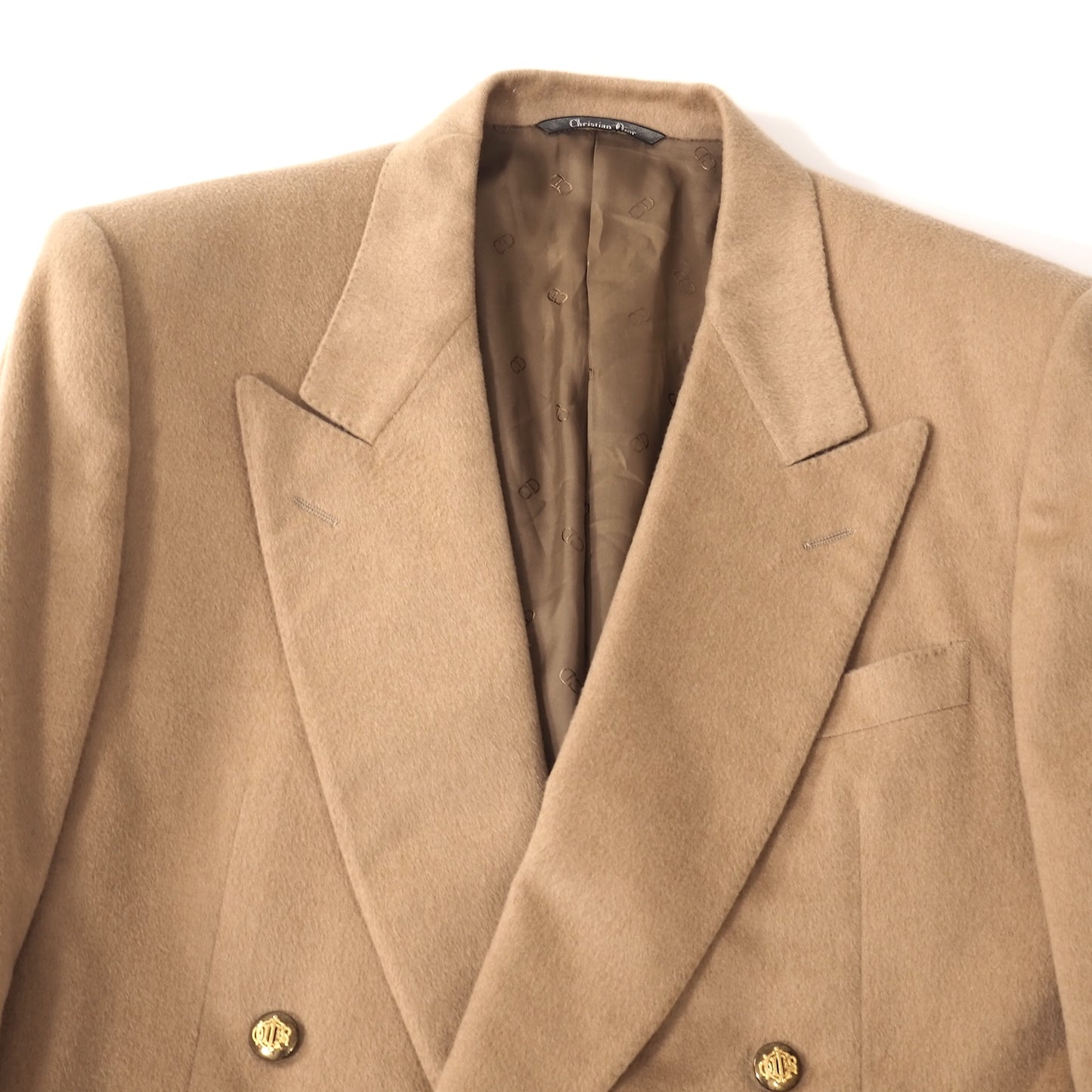 Christian Dior MONSIEUR ヴィンテージ ピュアキャメル ダブルブレストジャケット 50 ベージュ メンズ 正規品 5-OK006